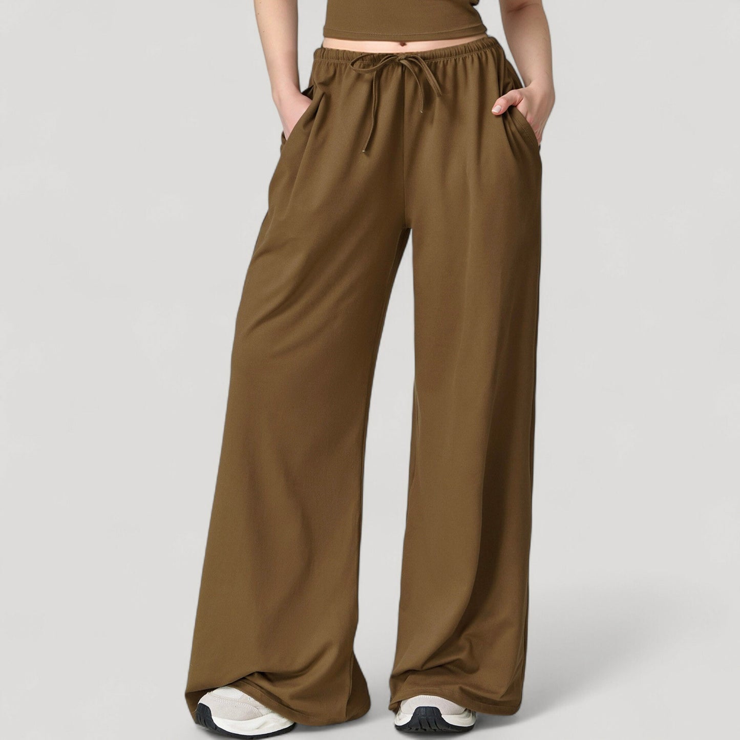 Anna-Kaci Active Women's Wide Leg Lounge Pants with Drawstring Waist and Relaxed Fit for All-Day Comfort
