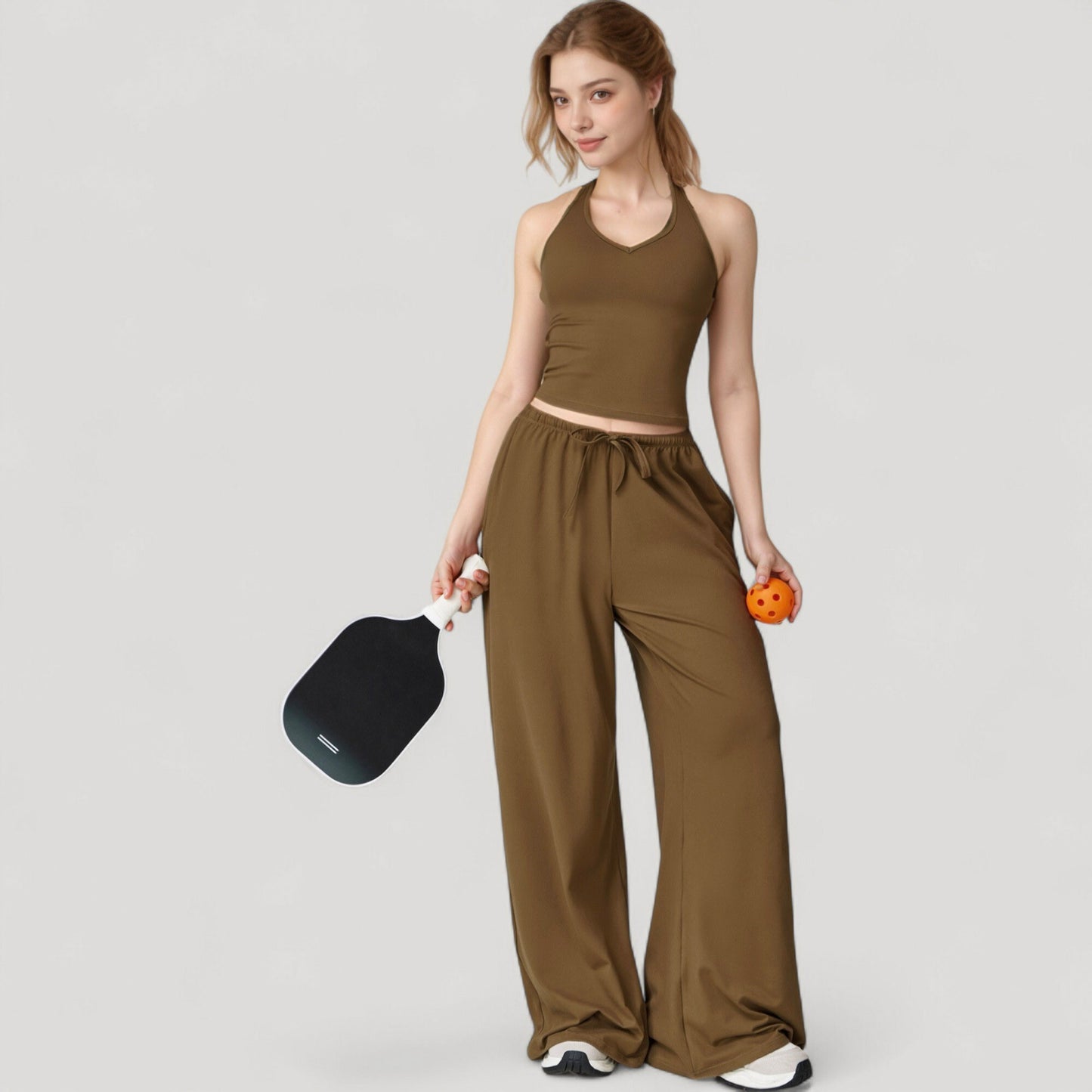 Anna-Kaci Active Women's Wide Leg Lounge Pants with Drawstring Waist and Relaxed Fit for All-Day Comfort