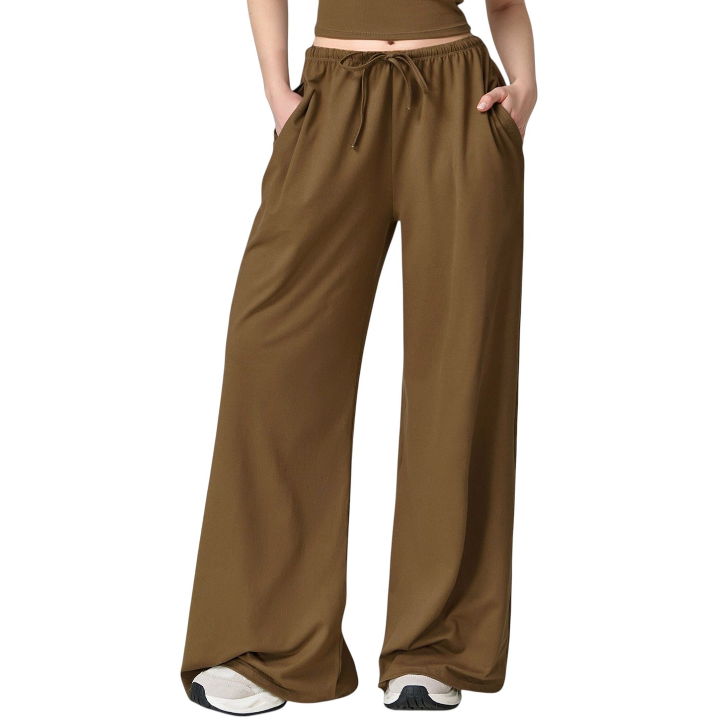 Anna-Kaci Active Women's Wide Leg Lounge Pants with Drawstring Waist and Relaxed Fit for All-Day Comfort