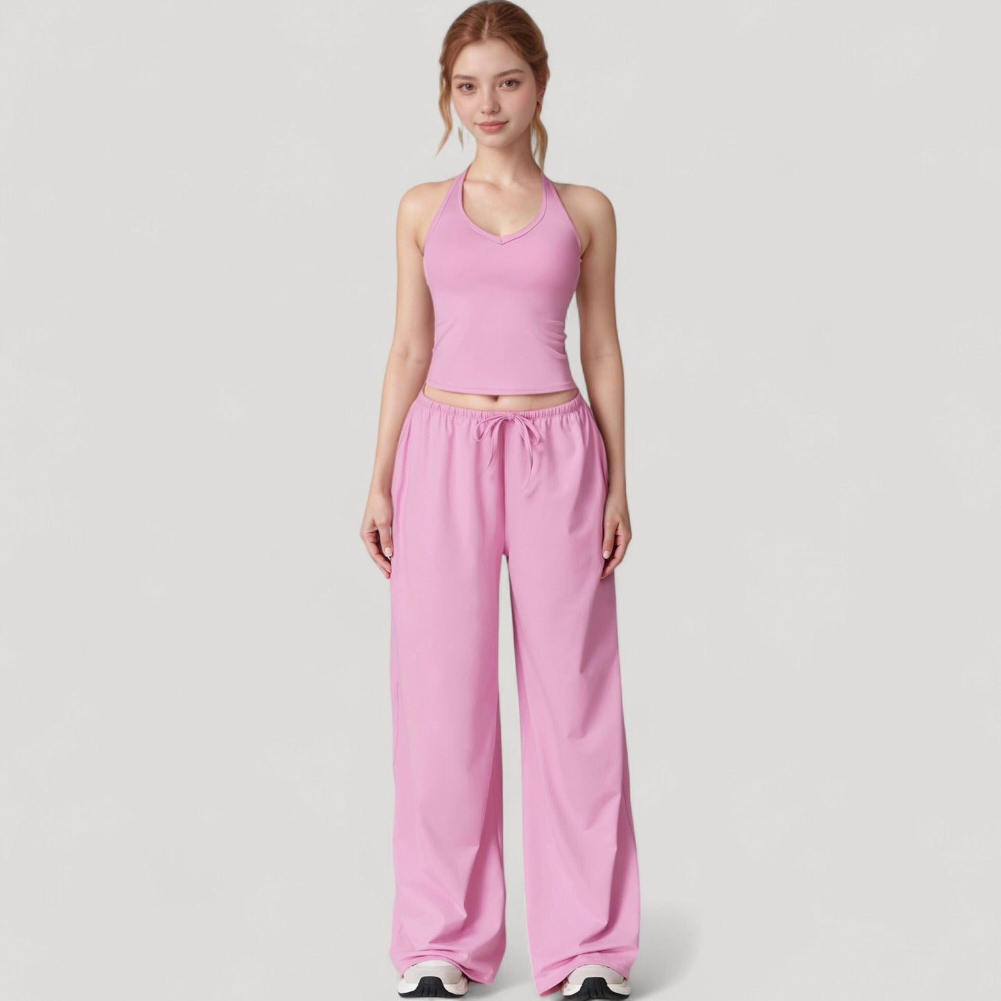 Anna-Kaci Active Women's Wide Leg Lounge Pants with Drawstring Waist and Relaxed Fit for All-Day Comfort