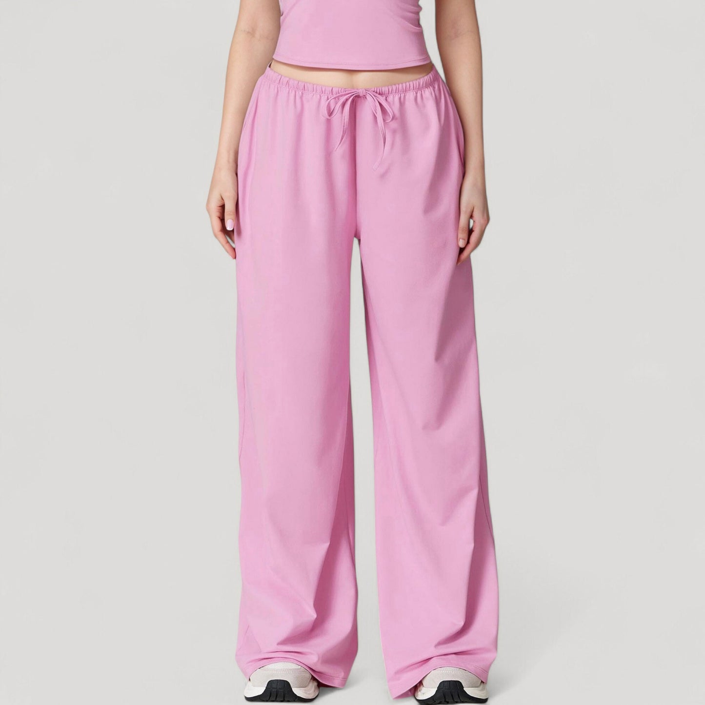 Anna-Kaci Active Women's Wide Leg Lounge Pants with Drawstring Waist and Relaxed Fit for All-Day Comfort