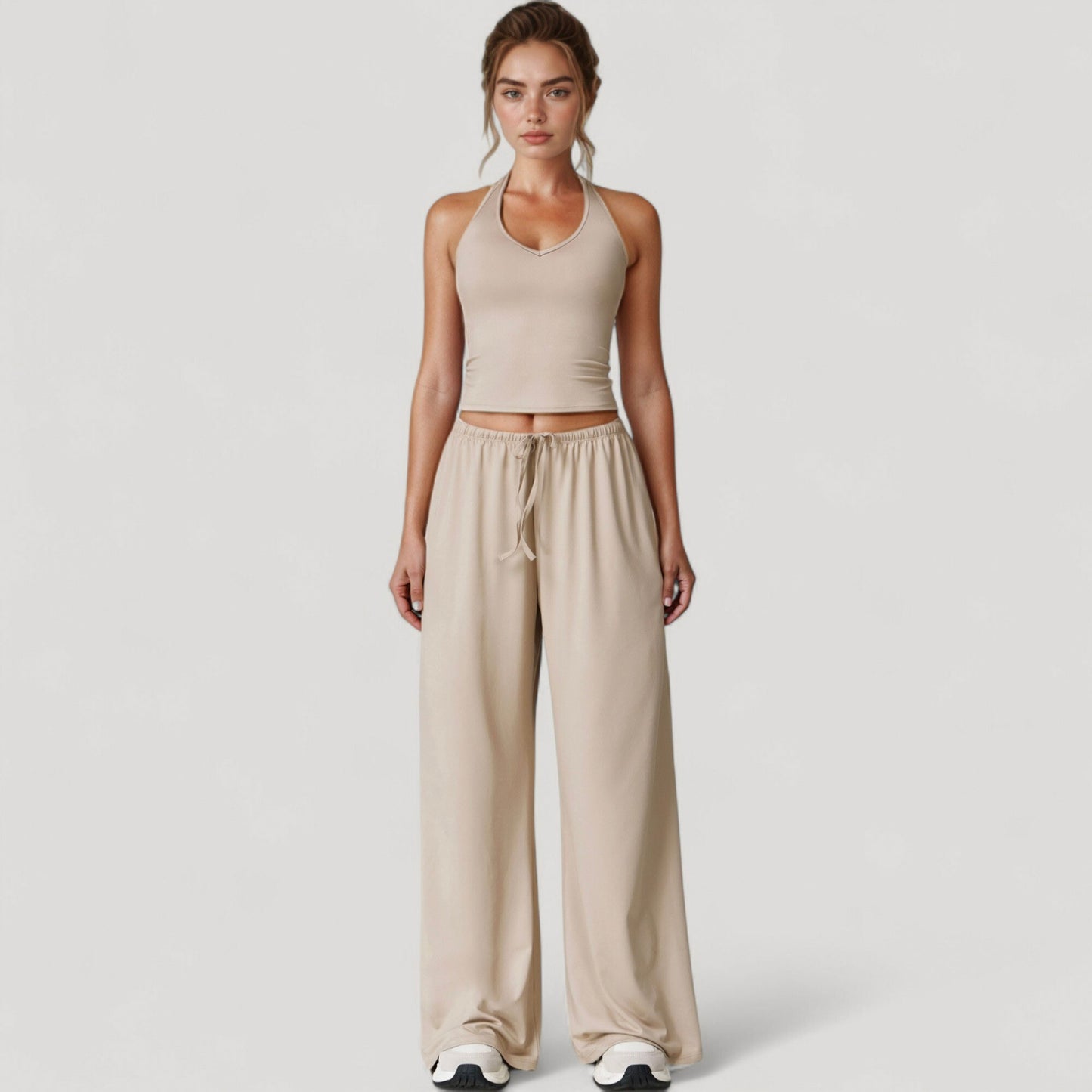 Anna-Kaci Active Women's Wide Leg Lounge Pants with Drawstring Waist and Relaxed Fit for All-Day Comfort