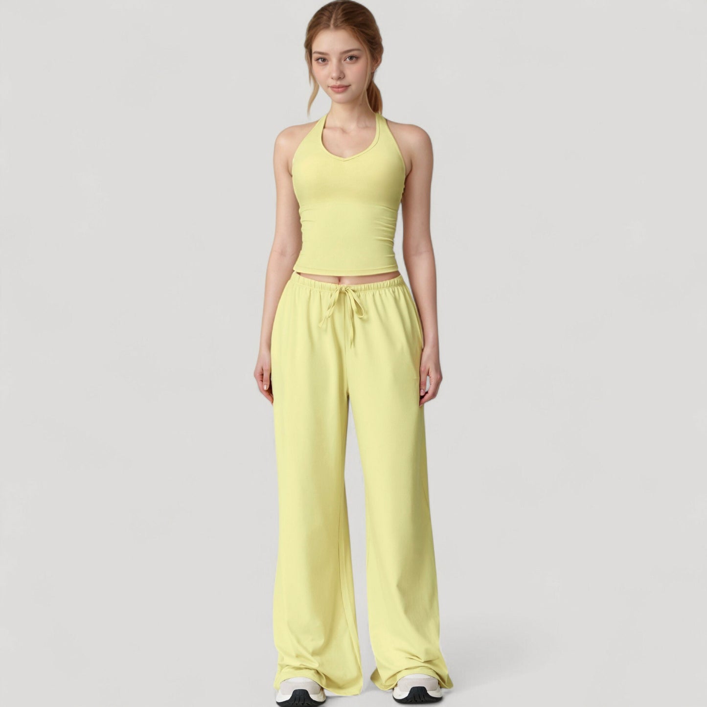 Anna-Kaci Active Women's Wide Leg Lounge Pants with Drawstring Waist and Relaxed Fit for All-Day Comfort