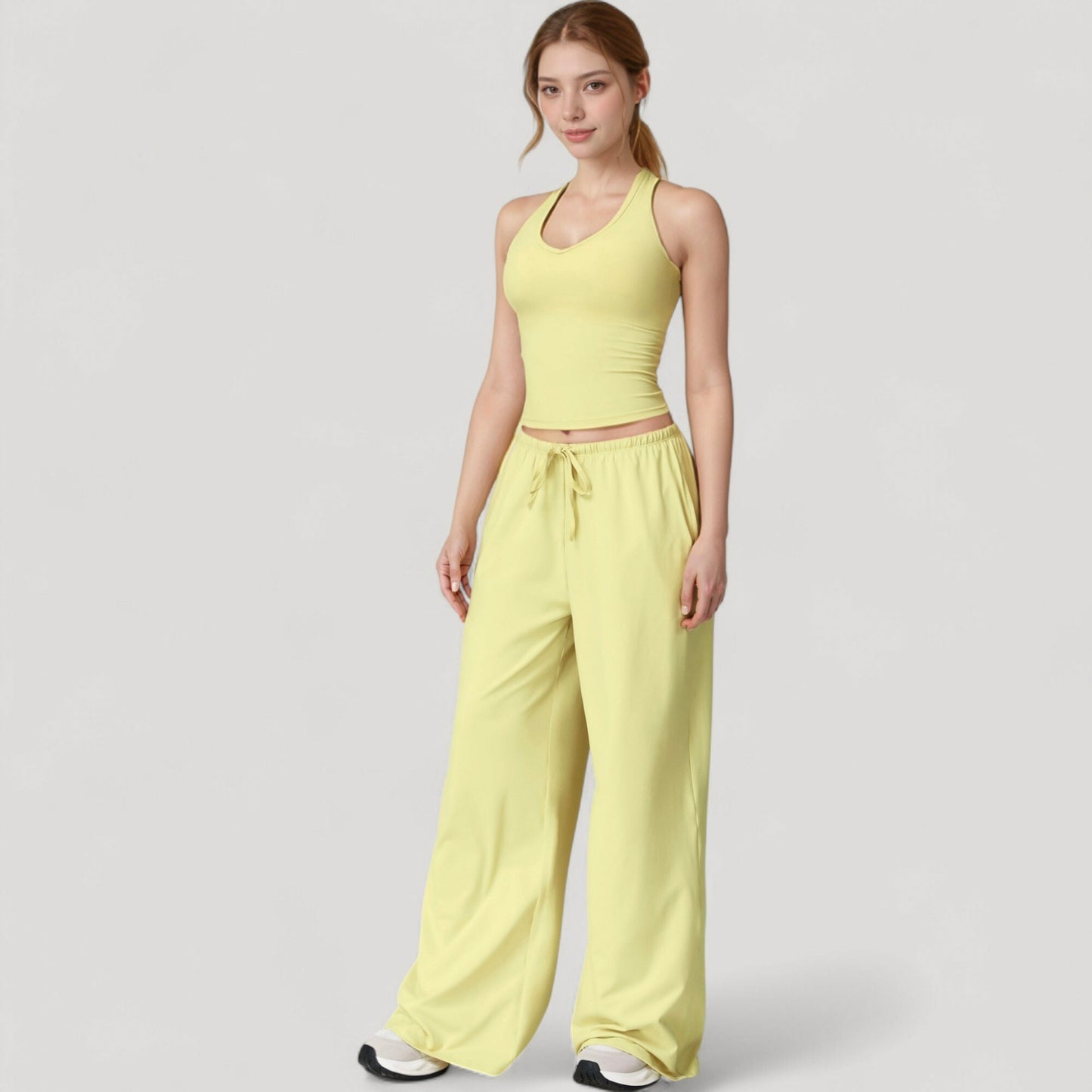 Anna-Kaci Active Women's Wide Leg Lounge Pants with Drawstring Waist and Relaxed Fit for All-Day Comfort