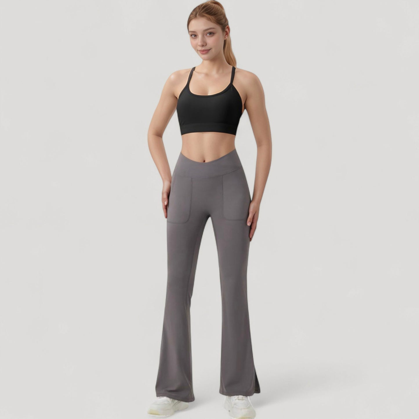 Anna-Kaci Active Women's Scoop Neck Sports Bra with Thin Straps Smooth Stretch Fabric Removable Pads Low Impact Support
