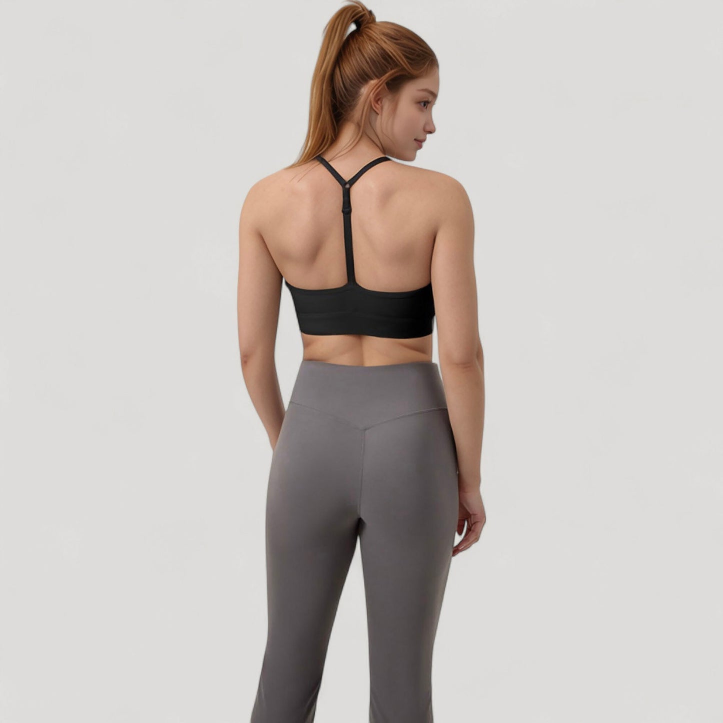 Anna-Kaci Active Women's Scoop Neck Sports Bra with Thin Straps Smooth Stretch Fabric Removable Pads Low Impact Support