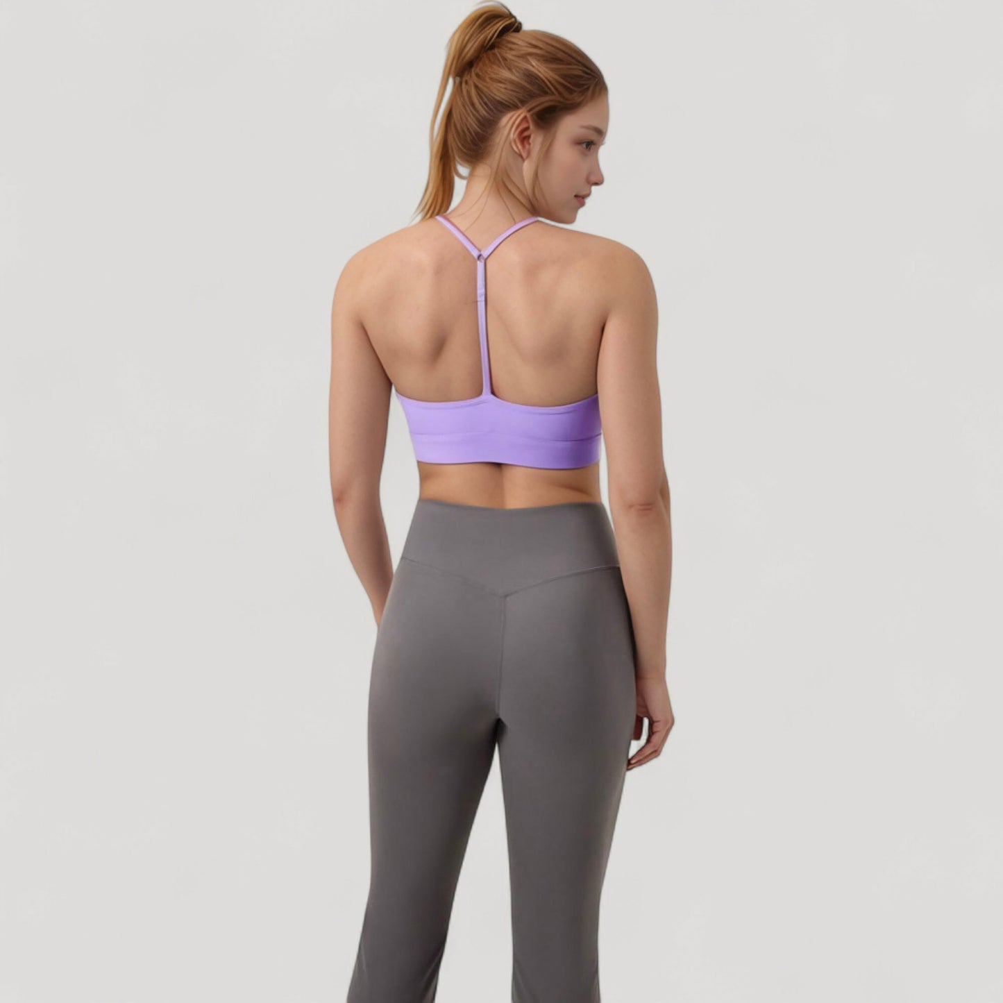 Anna-Kaci Active Women's Scoop Neck Sports Bra with Thin Straps Smooth Stretch Fabric Removable Pads Low Impact Support