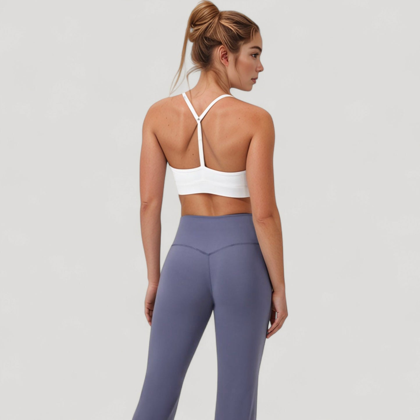 Anna-Kaci Active Women's Scoop Neck Sports Bra with Thin Straps Smooth Stretch Fabric Removable Pads Low Impact Support
