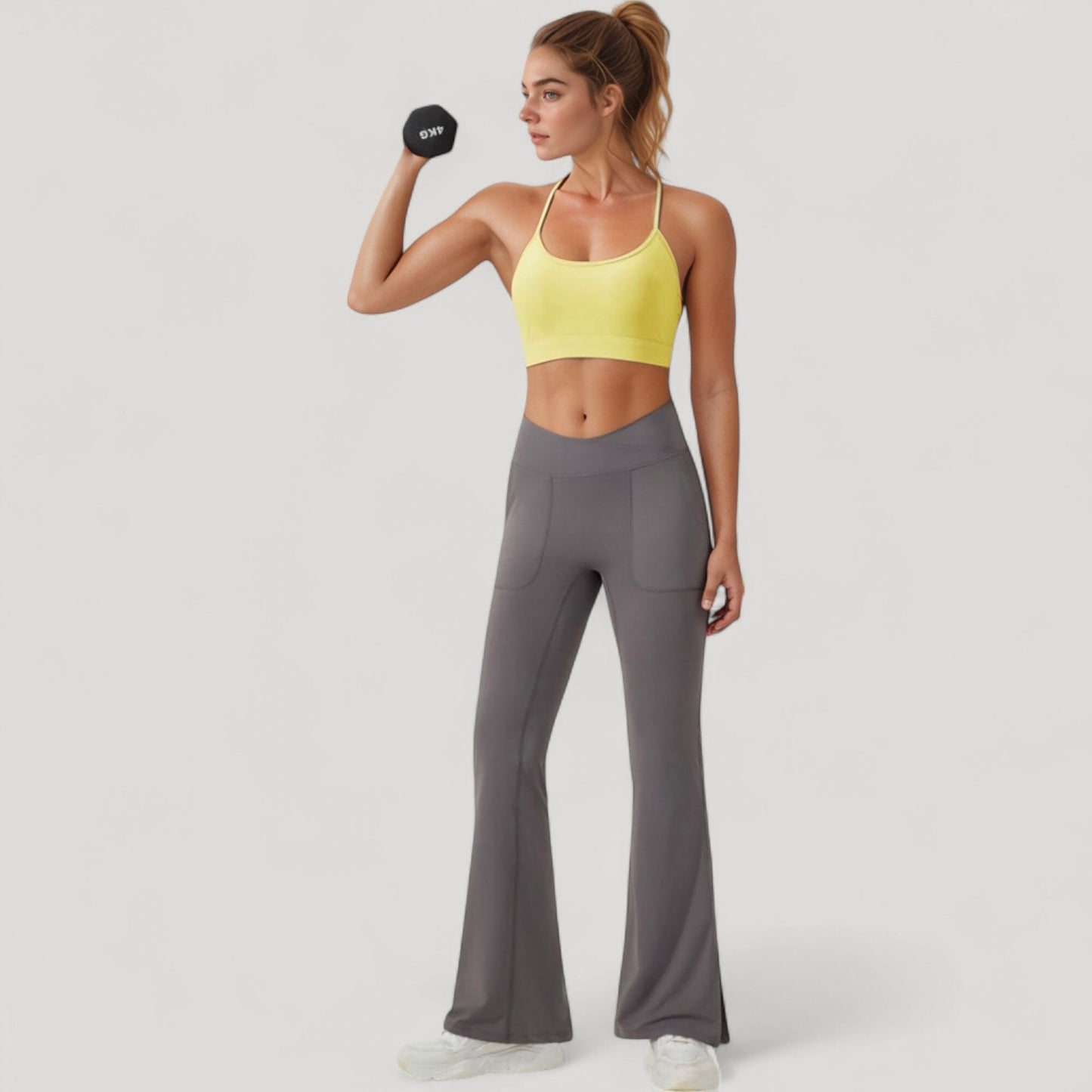 Anna-Kaci Active Women's Scoop Neck Sports Bra with Thin Straps Smooth Stretch Fabric Removable Pads Low Impact Support