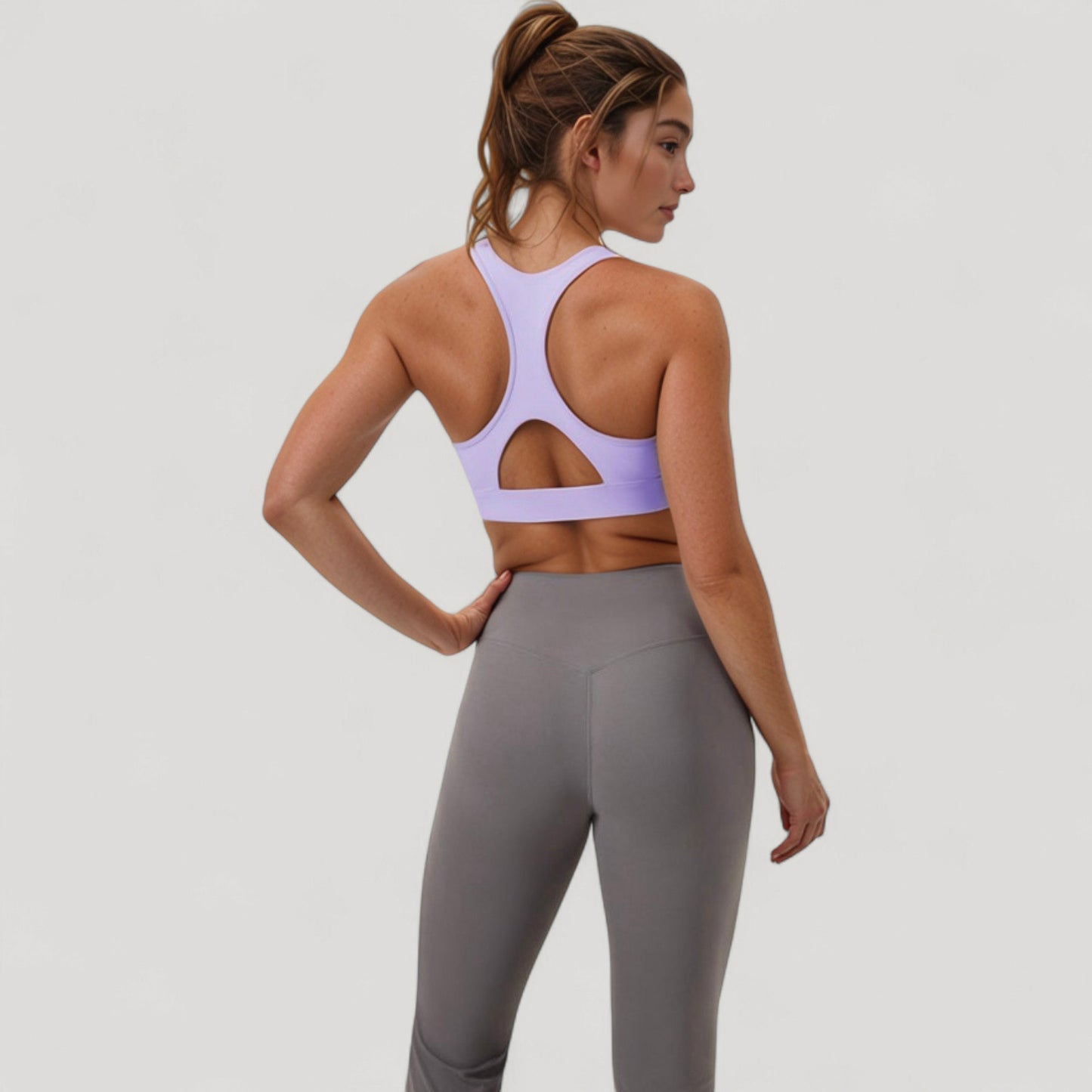 Anna-Kaci Active Women's Crossover V-Neck Sports Bra with Wide Straps and Stretch Support Band