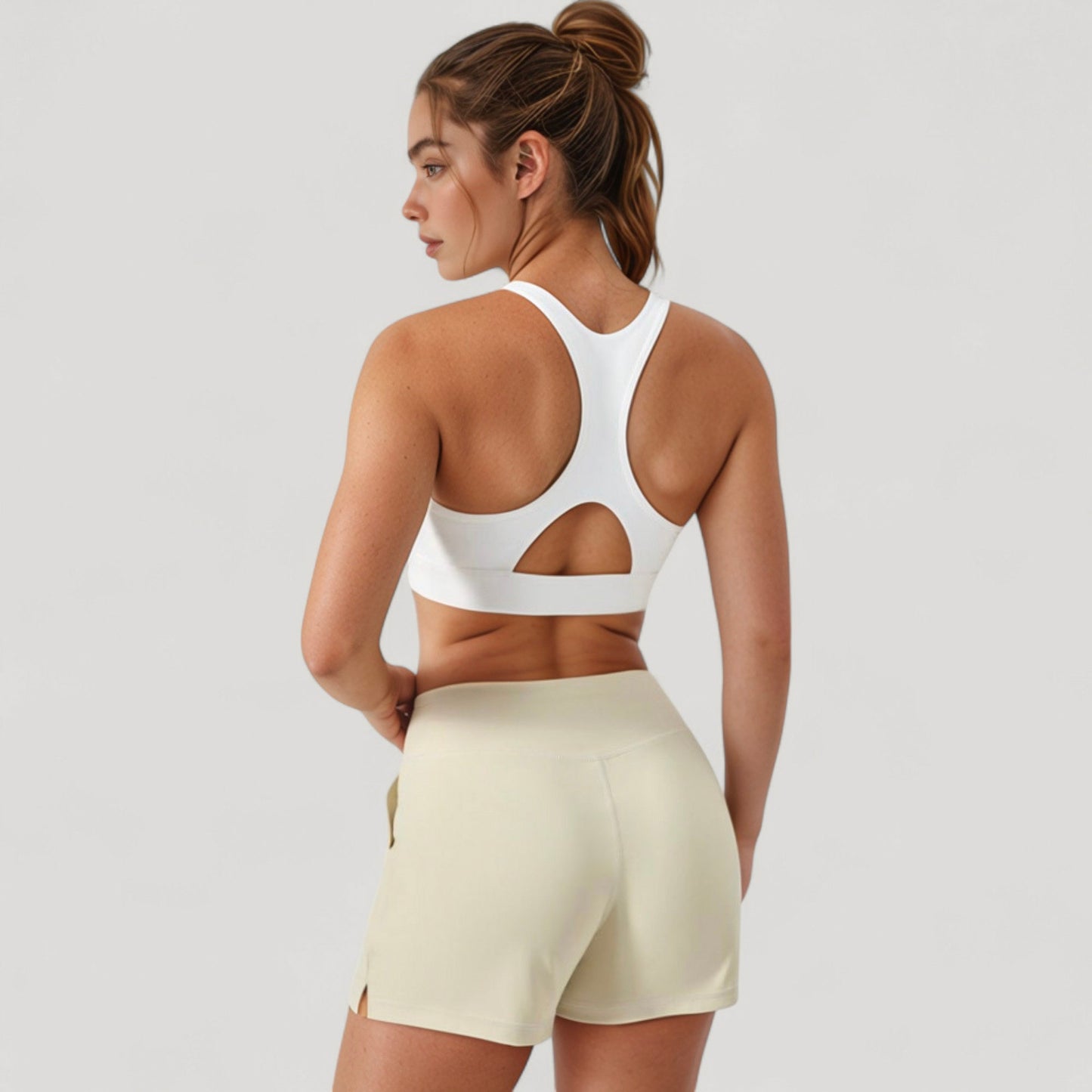 Anna-Kaci Active Women's Crossover V-Neck Sports Bra with Wide Straps and Stretch Support Band