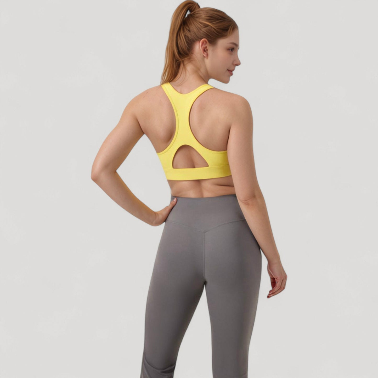 Anna-Kaci Active Women's Crossover V-Neck Sports Bra with Wide Straps and Stretch Support Band