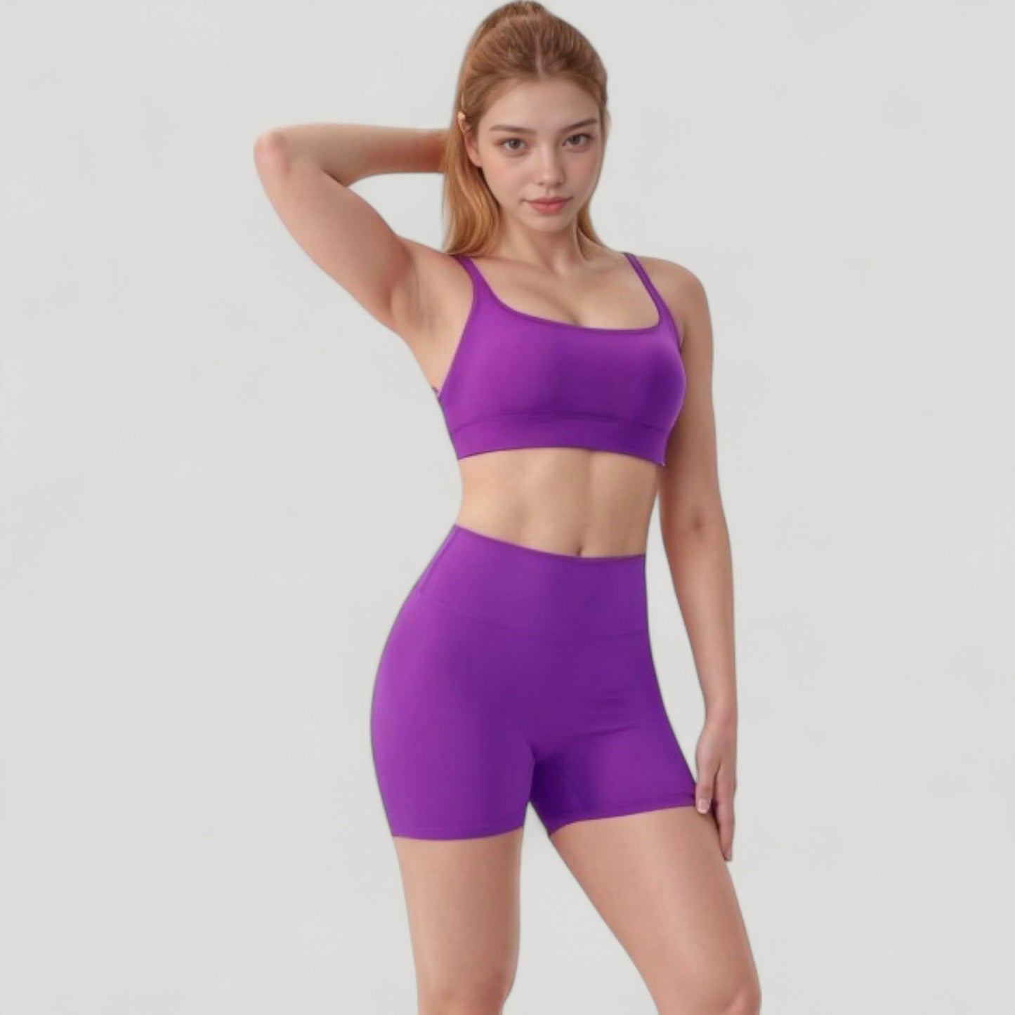 Anna-Kaci Active Women's Scoop Neck Sports Bra with Adjustable Spaghetti Straps Removable Padding Stretch Fabric for Low Impact Activity
