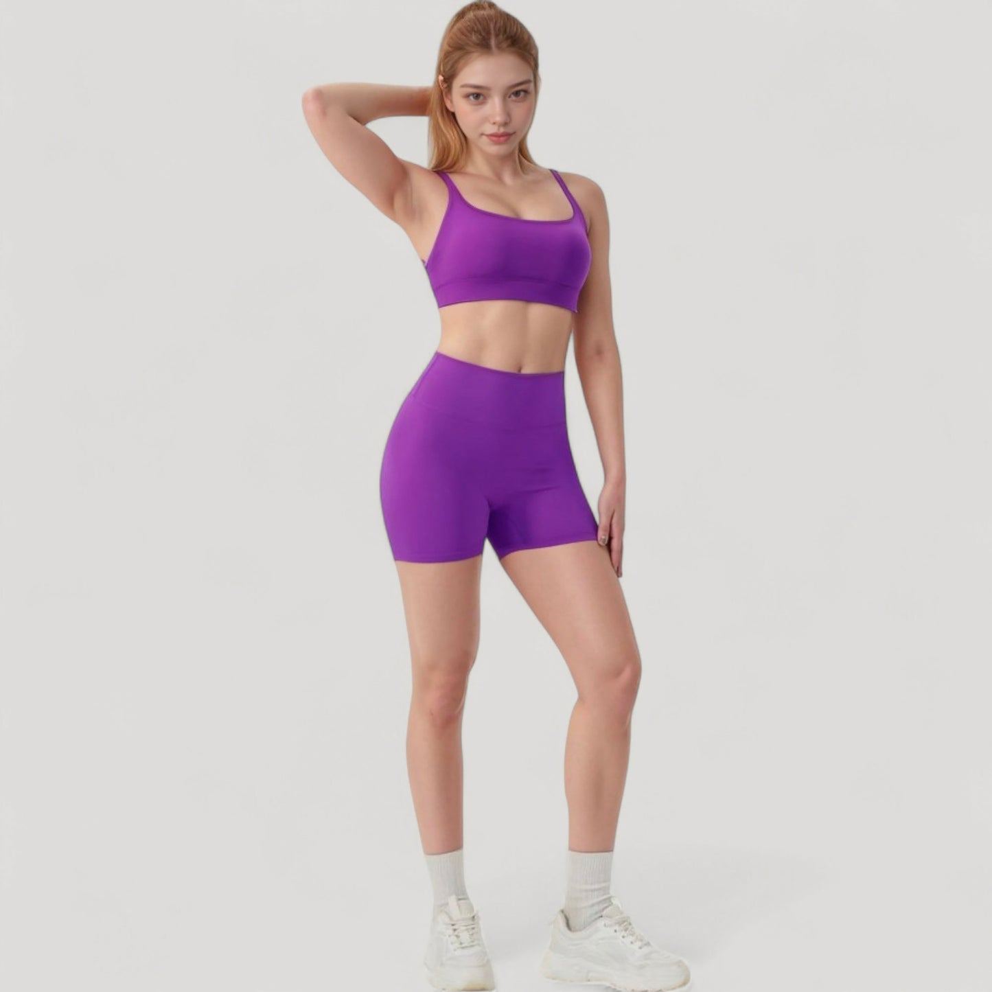 Anna-Kaci Active Women's Scoop Neck Sports Bra with Adjustable Spaghetti Straps Removable Padding Stretch Fabric for Low Impact Activity