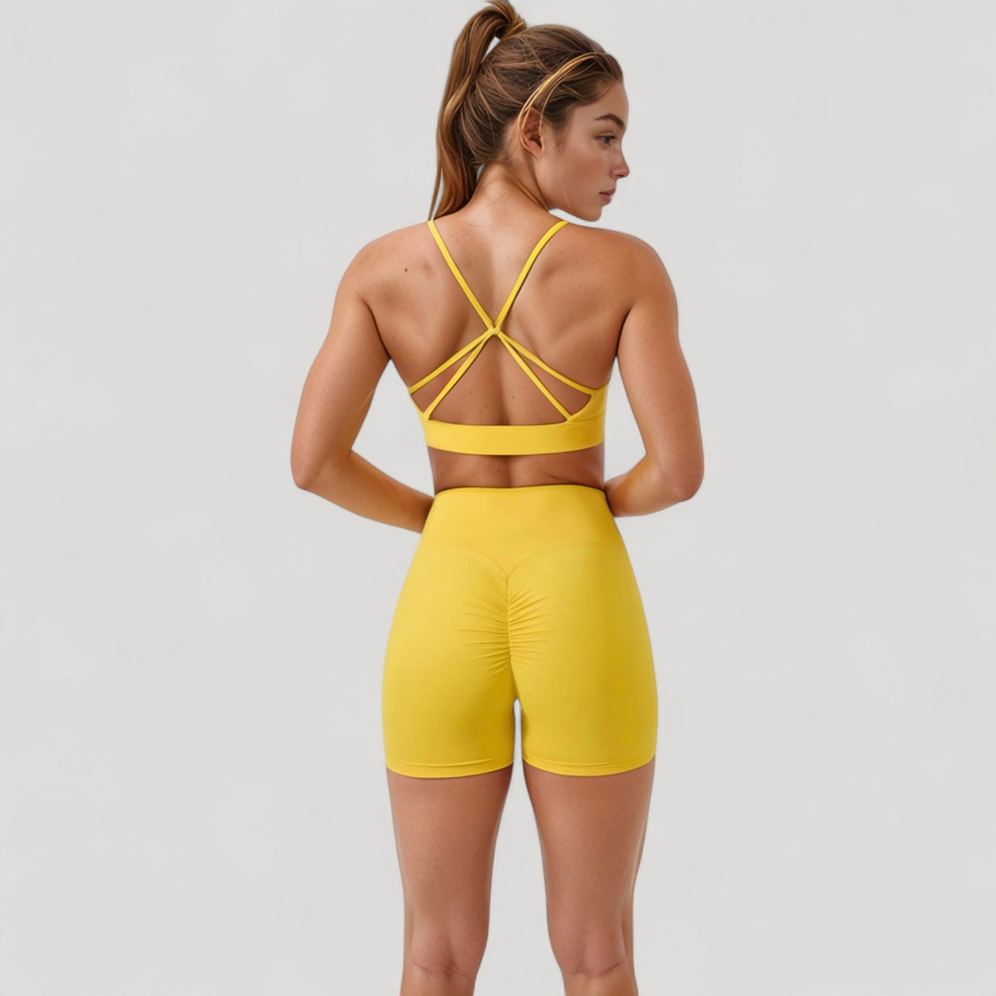 Anna-Kaci Active Women's Scoop Neck Sports Bra with Adjustable Spaghetti Straps Removable Padding Stretch Fabric for Low Impact Activity