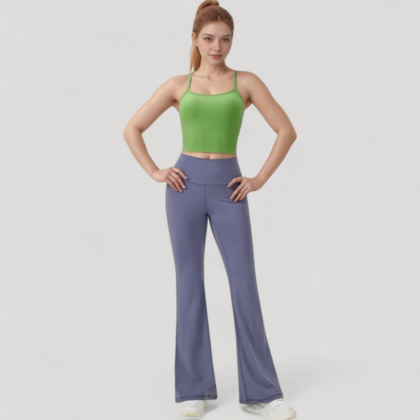 Anna-Kaci Active Women's Ribbed Cropped Tank with Strappy Back and Stretch Fit for Lightweight Layering