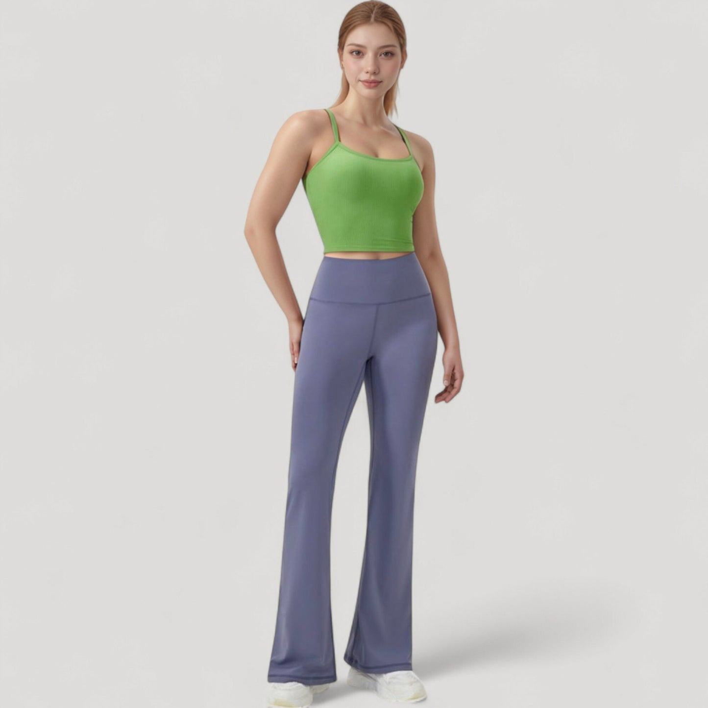 Anna-Kaci Active Women's Ribbed Cropped Tank with Strappy Back and Stretch Fit for Lightweight Layering