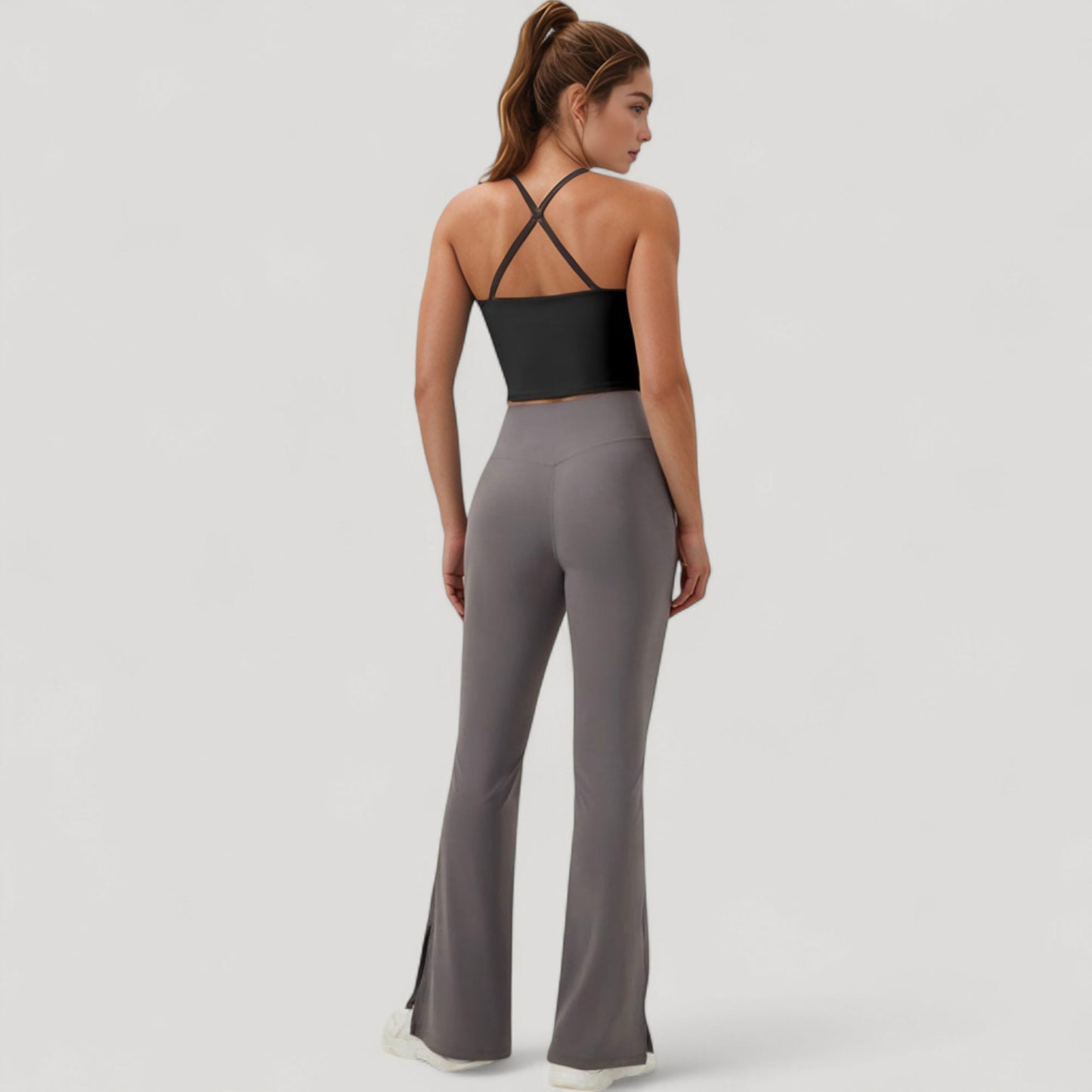 Anna-Kaci Active Women's Scoop Neck Racerback Tank Top with Handkerchief Hem and Built-In Shelf Bra for Low Impact Activity
