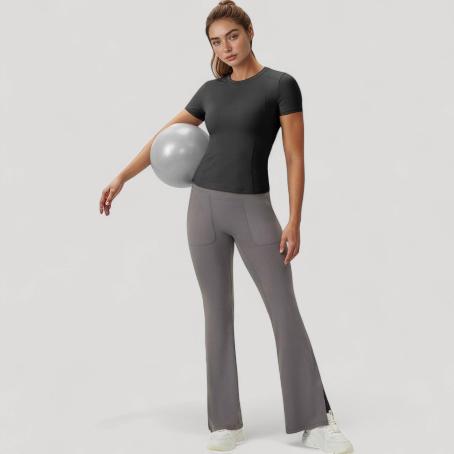 Anna-Kaci Women's Short Sleeve Performance Tee with Crew Neck and Slim Fit Stretch Fabric