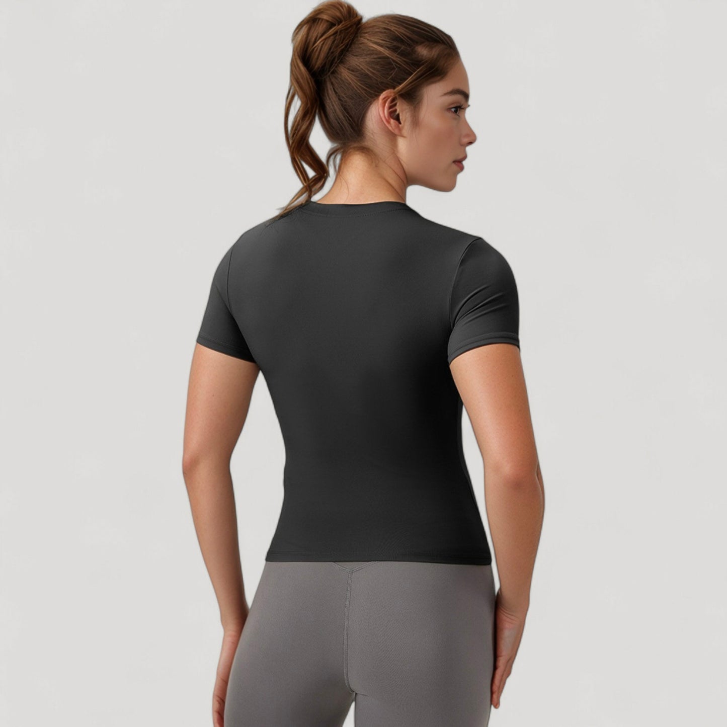 Anna-Kaci Women's Short Sleeve Performance Tee with Crew Neck and Slim Fit Stretch Fabric