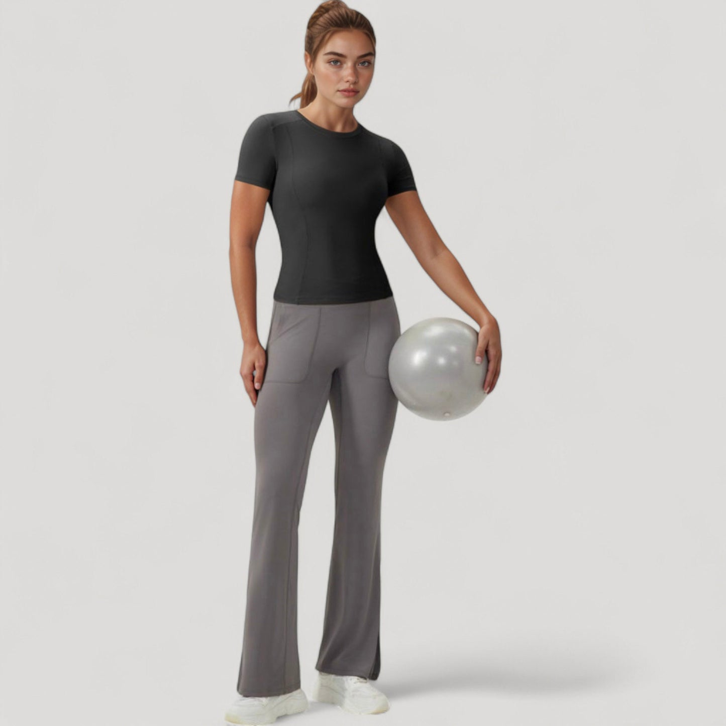 Anna-Kaci Women's Short Sleeve Performance Tee with Crew Neck and Slim Fit Stretch Fabric