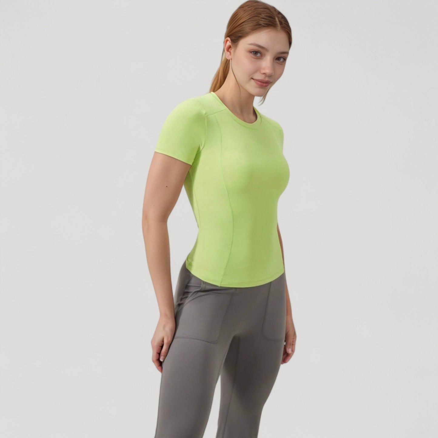 Anna-Kaci Women's Short Sleeve Performance Tee with Crew Neck and Slim Fit Stretch Fabric