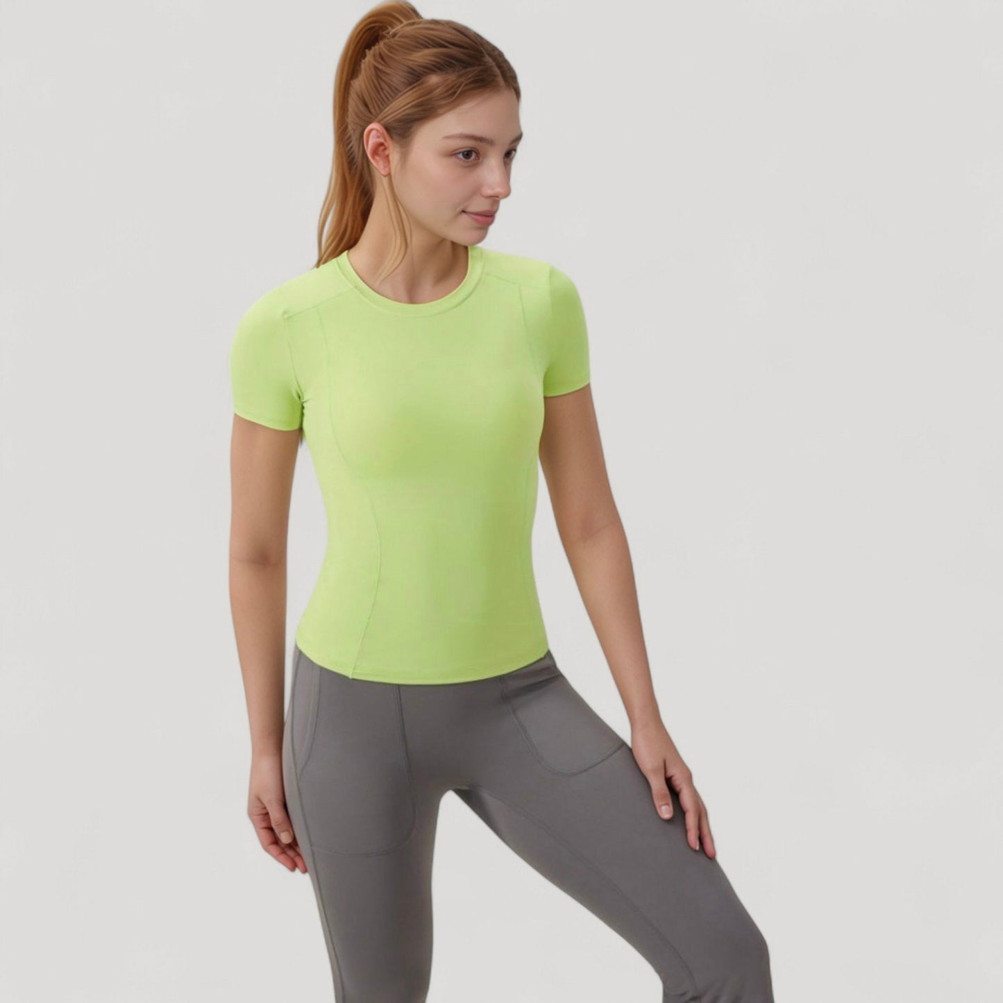 Anna-Kaci Women's Short Sleeve Performance Tee with Crew Neck and Slim Fit Stretch Fabric