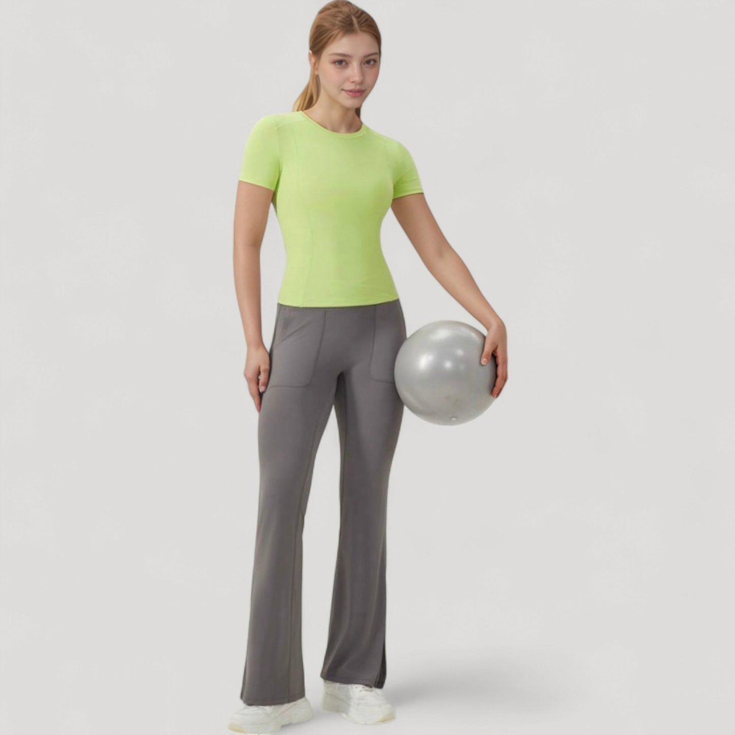 Anna-Kaci Women's Short Sleeve Performance Tee with Crew Neck and Slim Fit Stretch Fabric