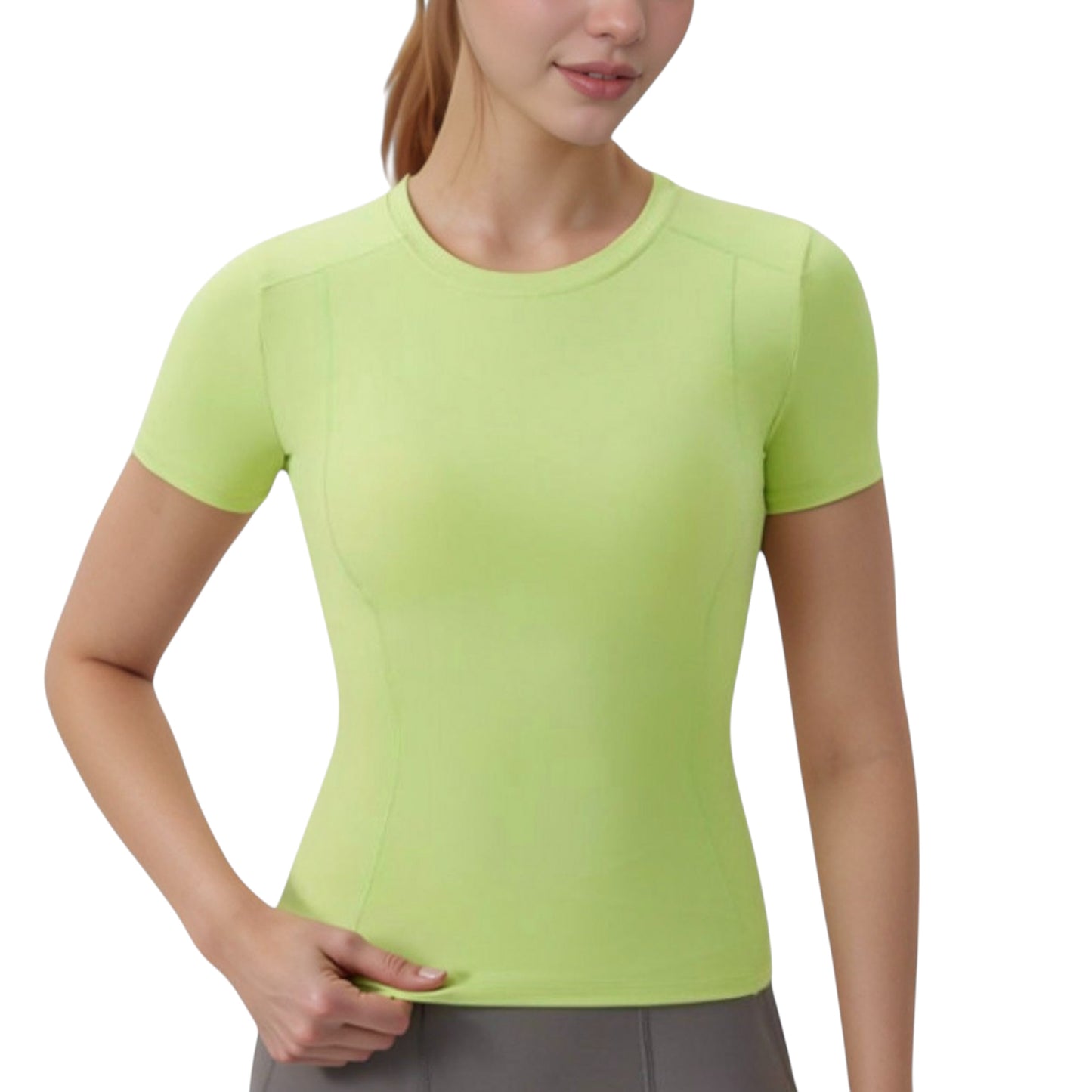 Anna-Kaci Women's Short Sleeve Performance Tee with Crew Neck and Slim Fit Stretch Fabric