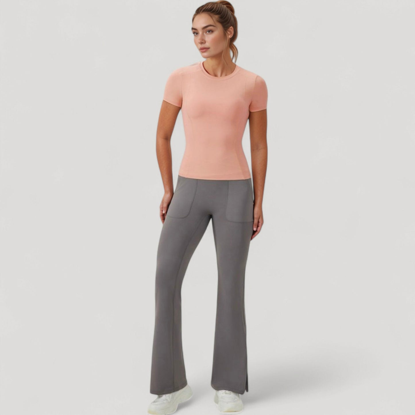 Anna-Kaci Women's Short Sleeve Performance Tee with Crew Neck and Slim Fit Stretch Fabric