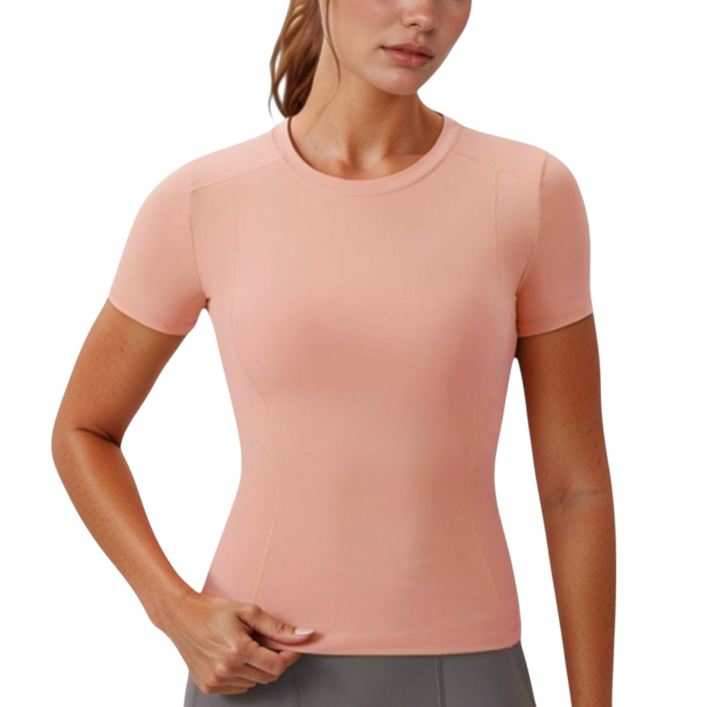 Anna-Kaci Women's Short Sleeve Performance Tee with Crew Neck and Slim Fit Stretch Fabric