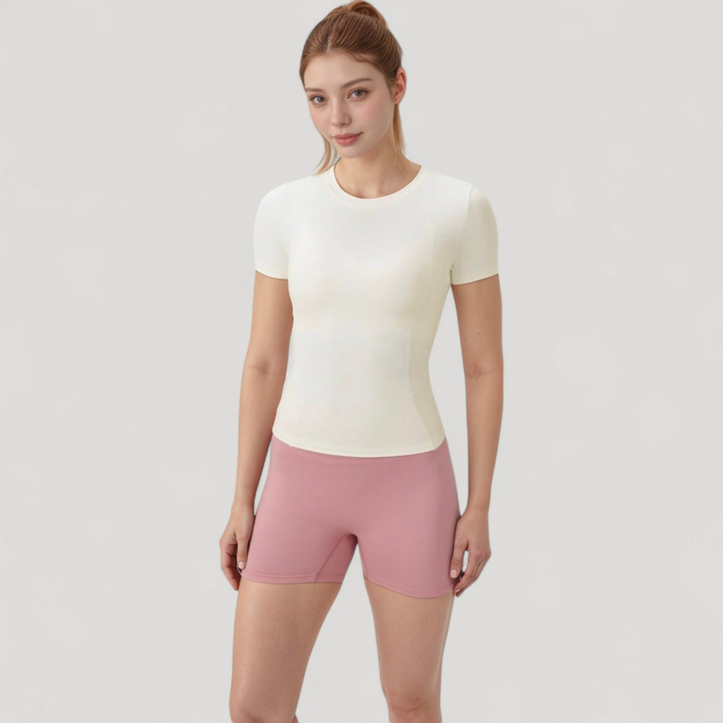 Anna-Kaci Women's Short Sleeve Performance Tee with Crew Neck and Slim Fit Stretch Fabric