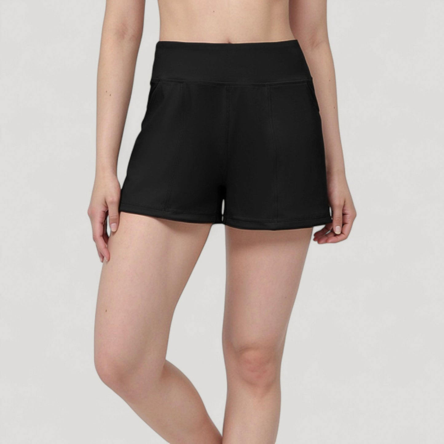 Anna-Kaci Active Women's High Waist Performance Shorts with Wide Waistband and Side Pockets for Active Comfort