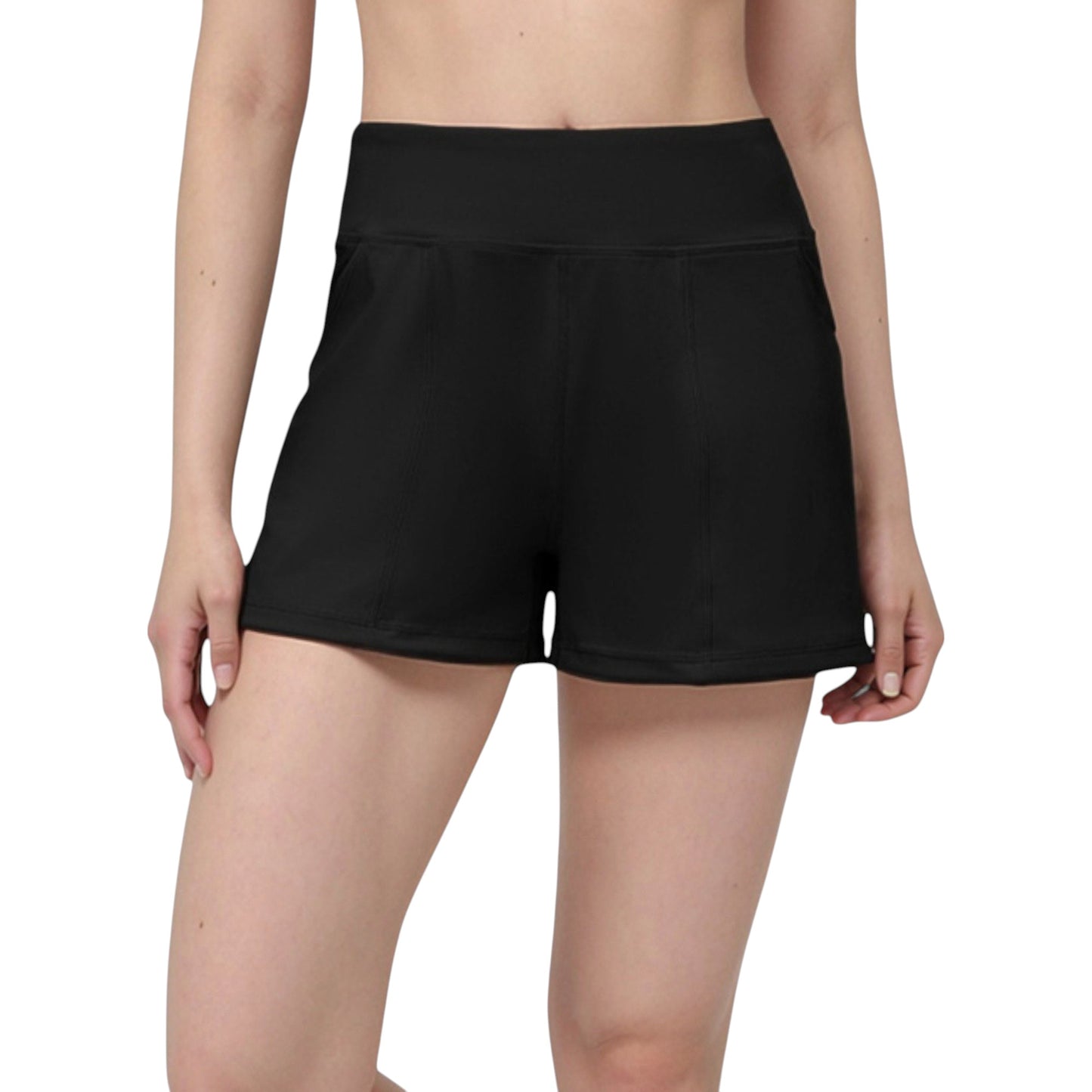 Anna-Kaci Active Women's High Waist Performance Shorts with Wide Waistband and Side Pockets for Active Comfort