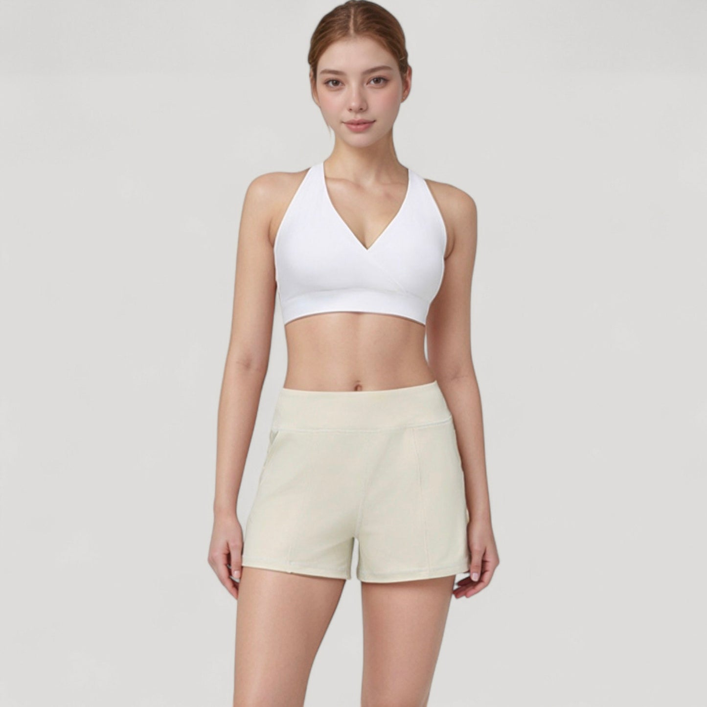 Anna-Kaci Active Women's High Waist Performance Shorts with Wide Waistband and Side Pockets for Active Comfort