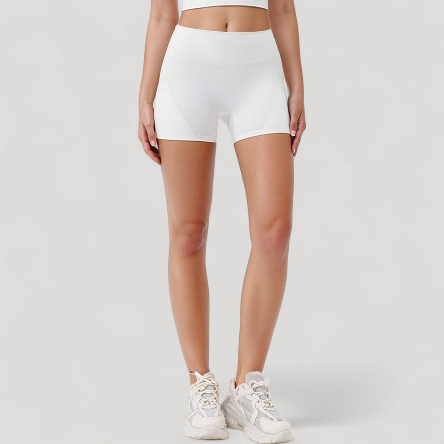 Anna-Kaci Active Women's High Waist Workout Shorts with Side Pockets and Seam-Contoured Fit for Flexible Movement