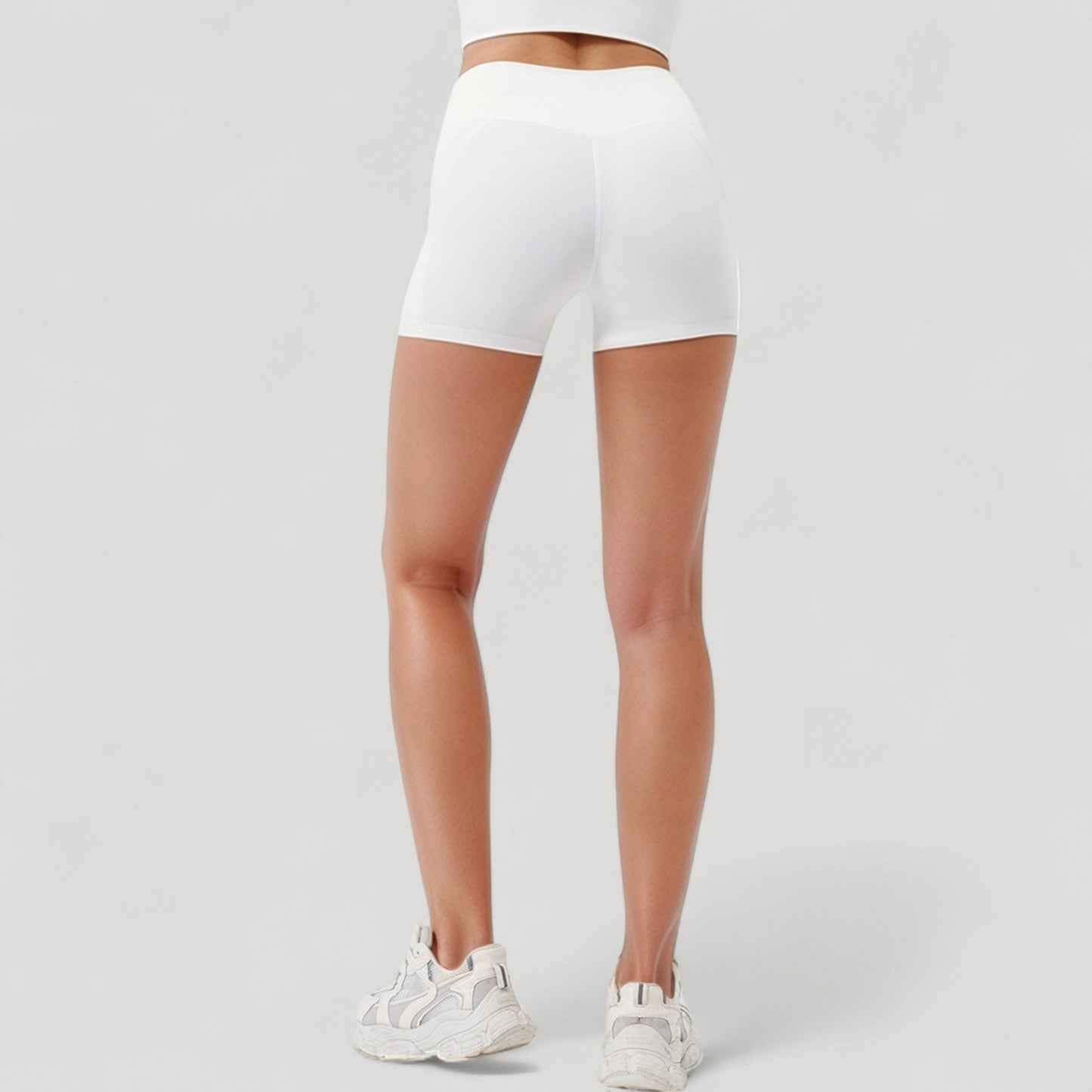 Anna-Kaci Active Women's High Waist Workout Shorts with Side Pockets and Seam-Contoured Fit for Flexible Movement