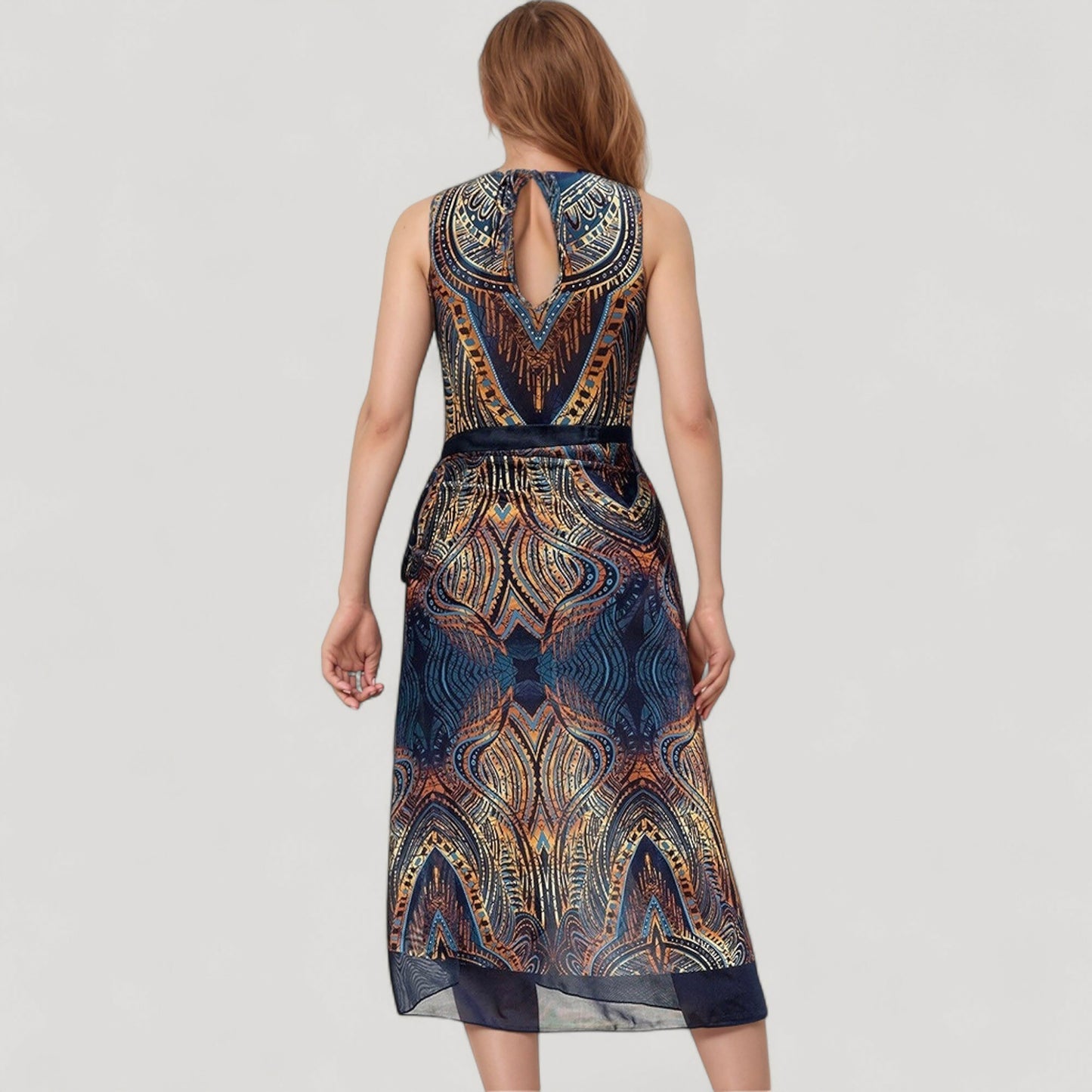 Anna-Kaci Women's Tribal Print One Piece Swimsuit with High Neckline and Sculpting Silhouette
