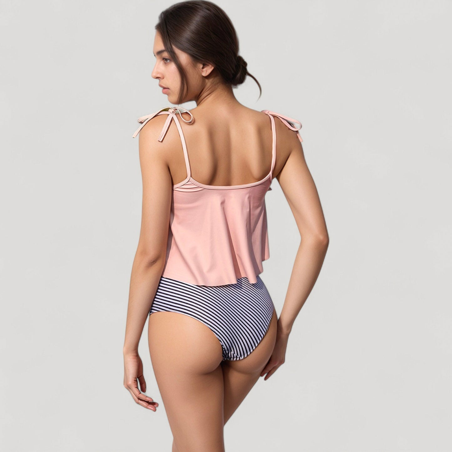 Anna-Kaci Swim Women's Tankini Swimsuit with Loose Flowy Top and Tropical High Waist Bottom for Comfortable and Stylish Beachwear