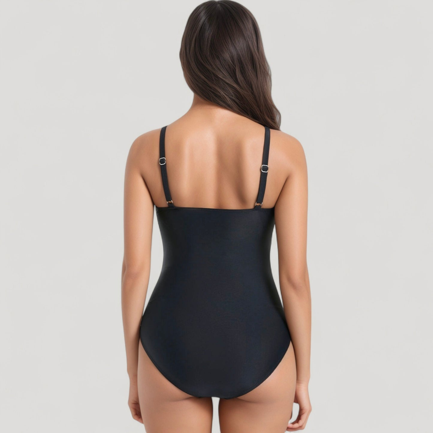 Anna-Kaci Swim Women's V-Neck One Piece Swimsuit with Front Tie Detail and Subtle Ruching