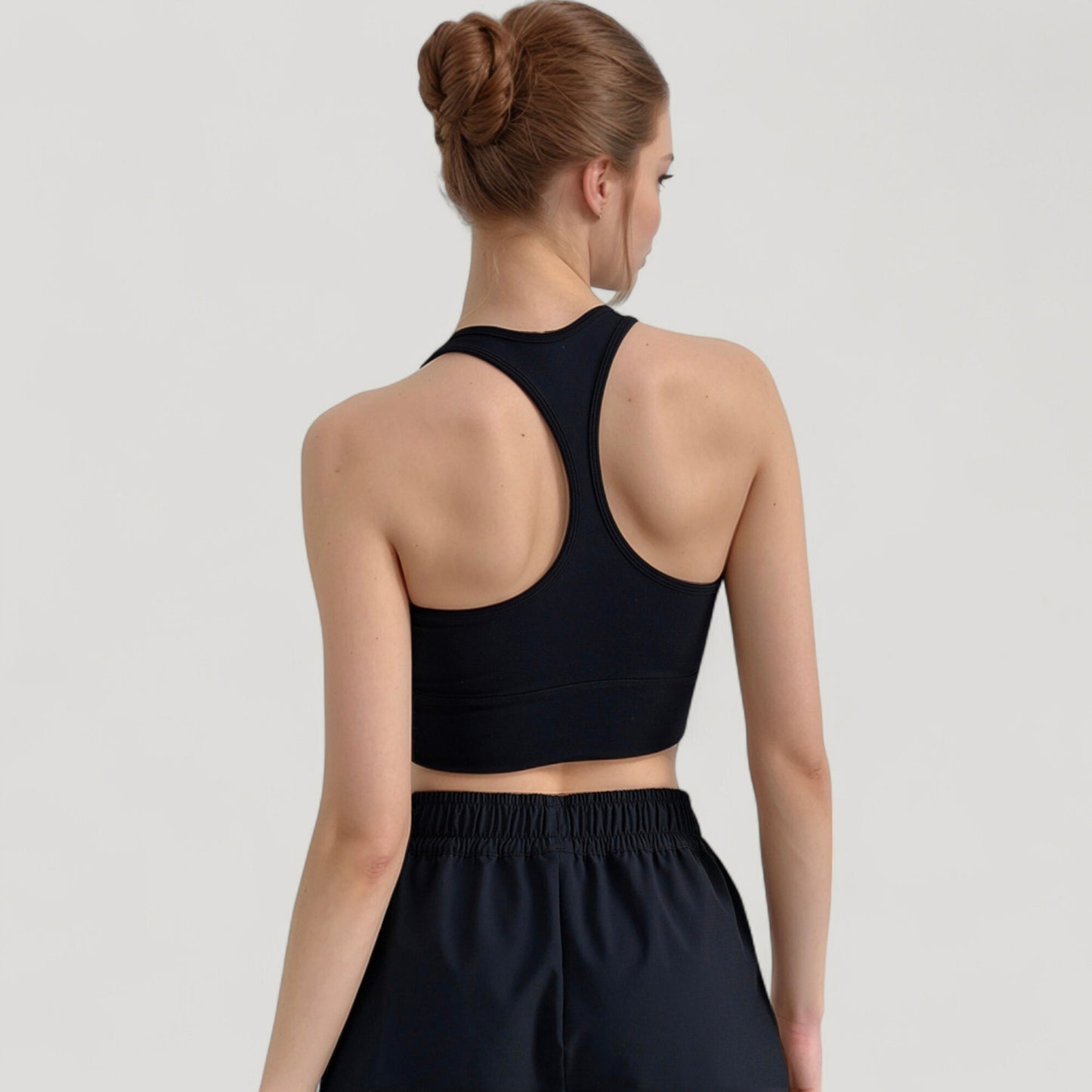 Anna-Kaci Active Women's Scoop Neck Sports Bra Top with Wide Straps and Soft Stretch Fit