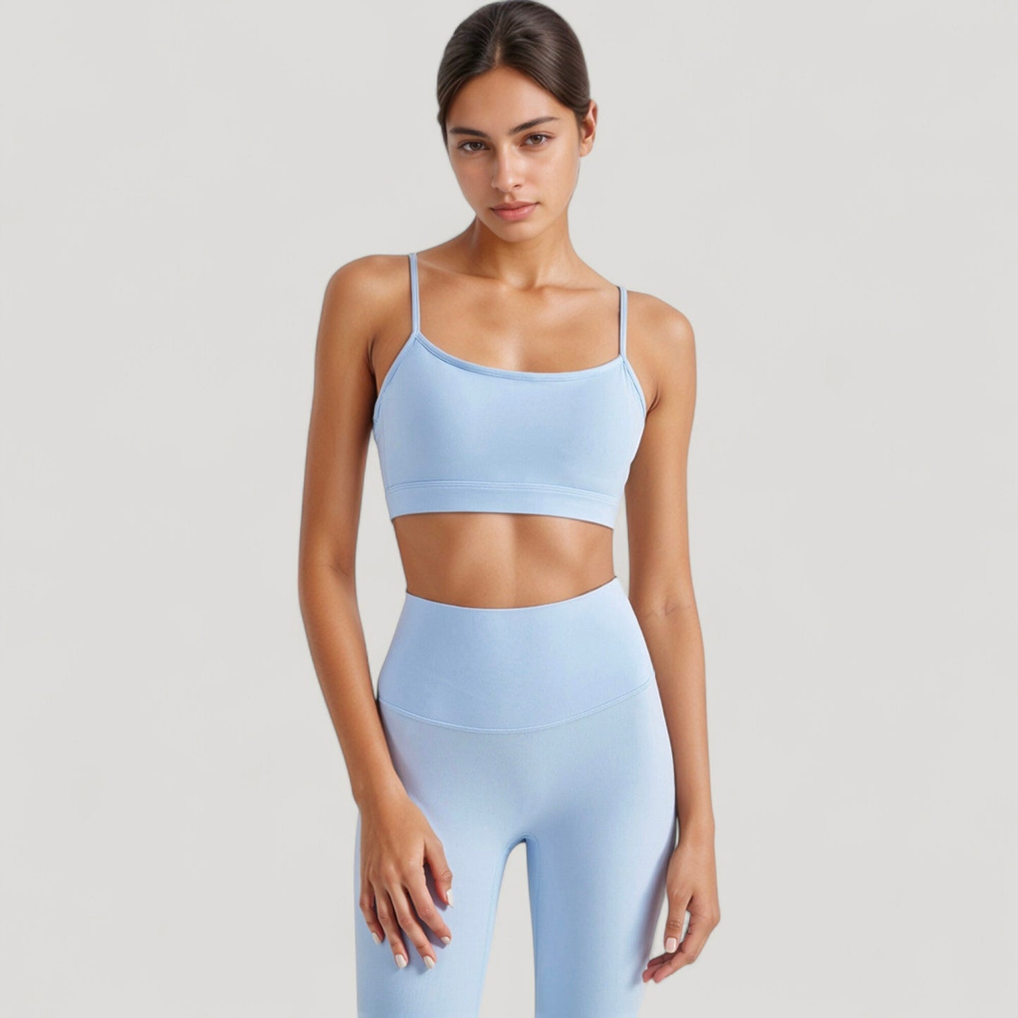 Anna-Kaci Active Women's Spaghetti Strap Scoop Neck Sports Bra Top with Lightweight Stretch Fabric