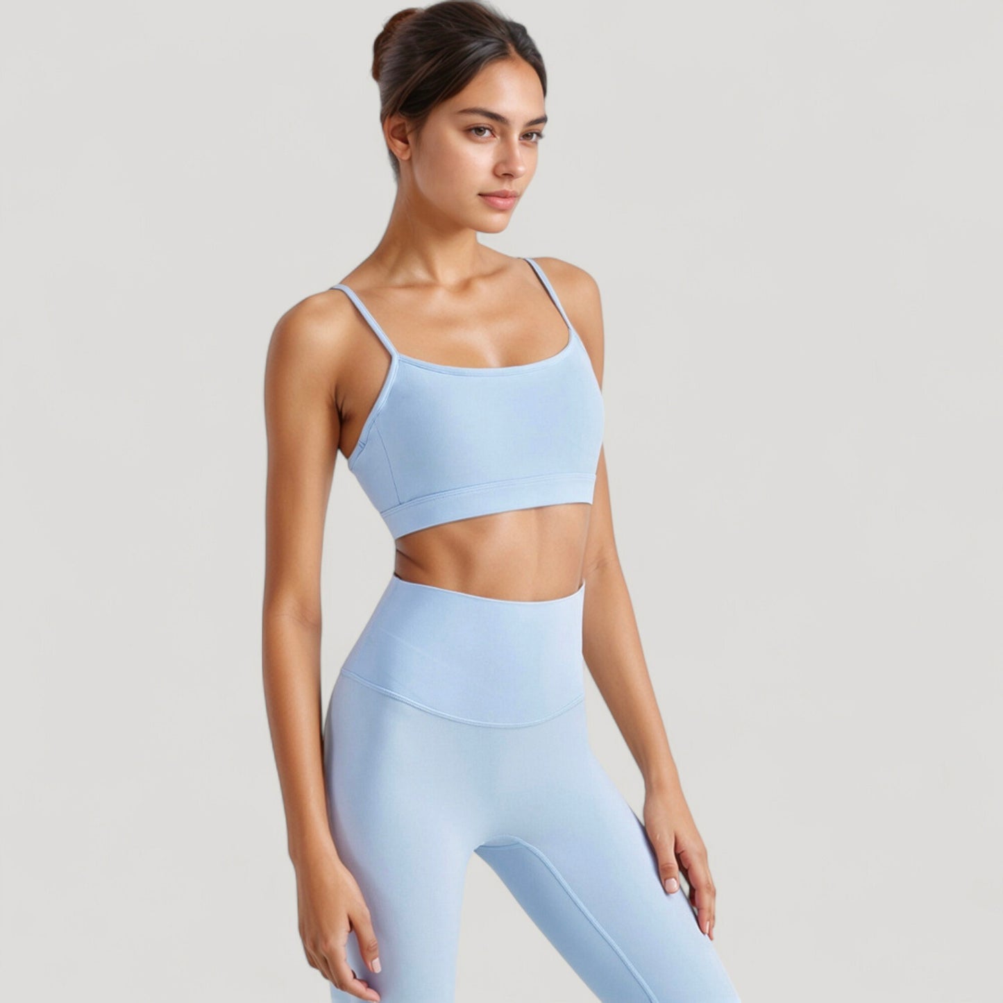 Anna-Kaci Active Women's Spaghetti Strap Scoop Neck Sports Bra Top with Lightweight Stretch Fabric