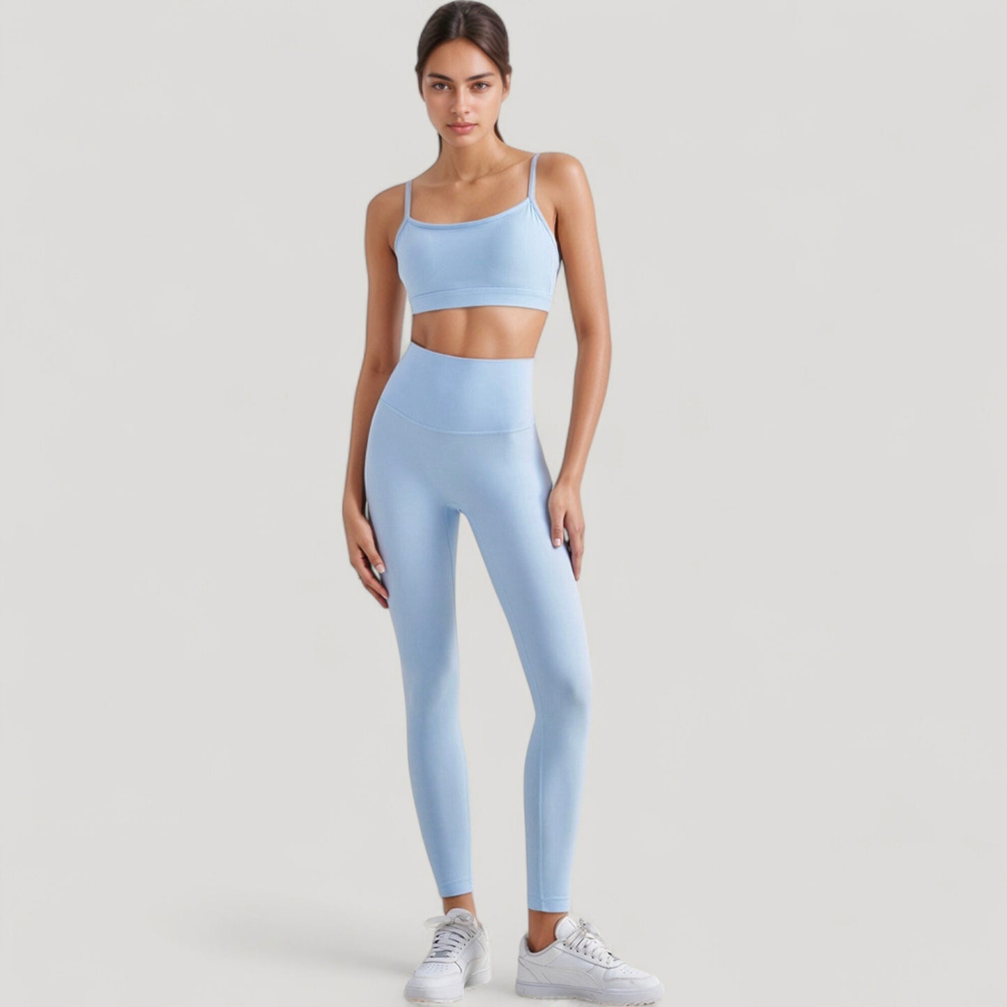 Anna-Kaci Active Women's Spaghetti Strap Scoop Neck Sports Bra Top with Lightweight Stretch Fabric