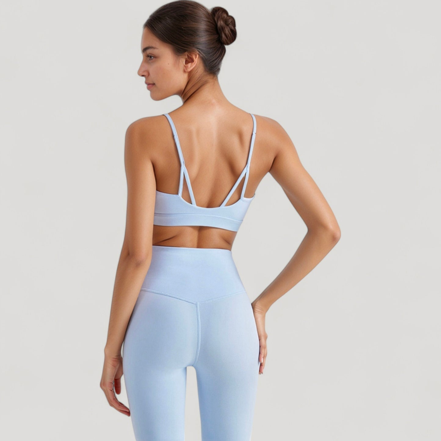 Anna-Kaci Active Women's Spaghetti Strap Scoop Neck Sports Bra Top with Lightweight Stretch Fabric
