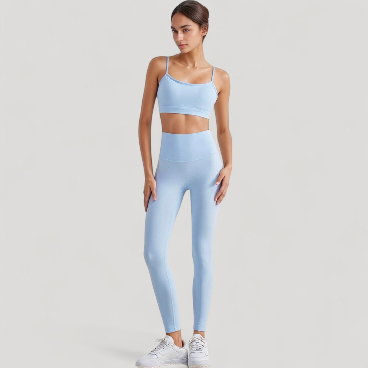Anna-Kaci Active Women's Spaghetti Strap Scoop Neck Sports Bra Top with Lightweight Stretch Fabric