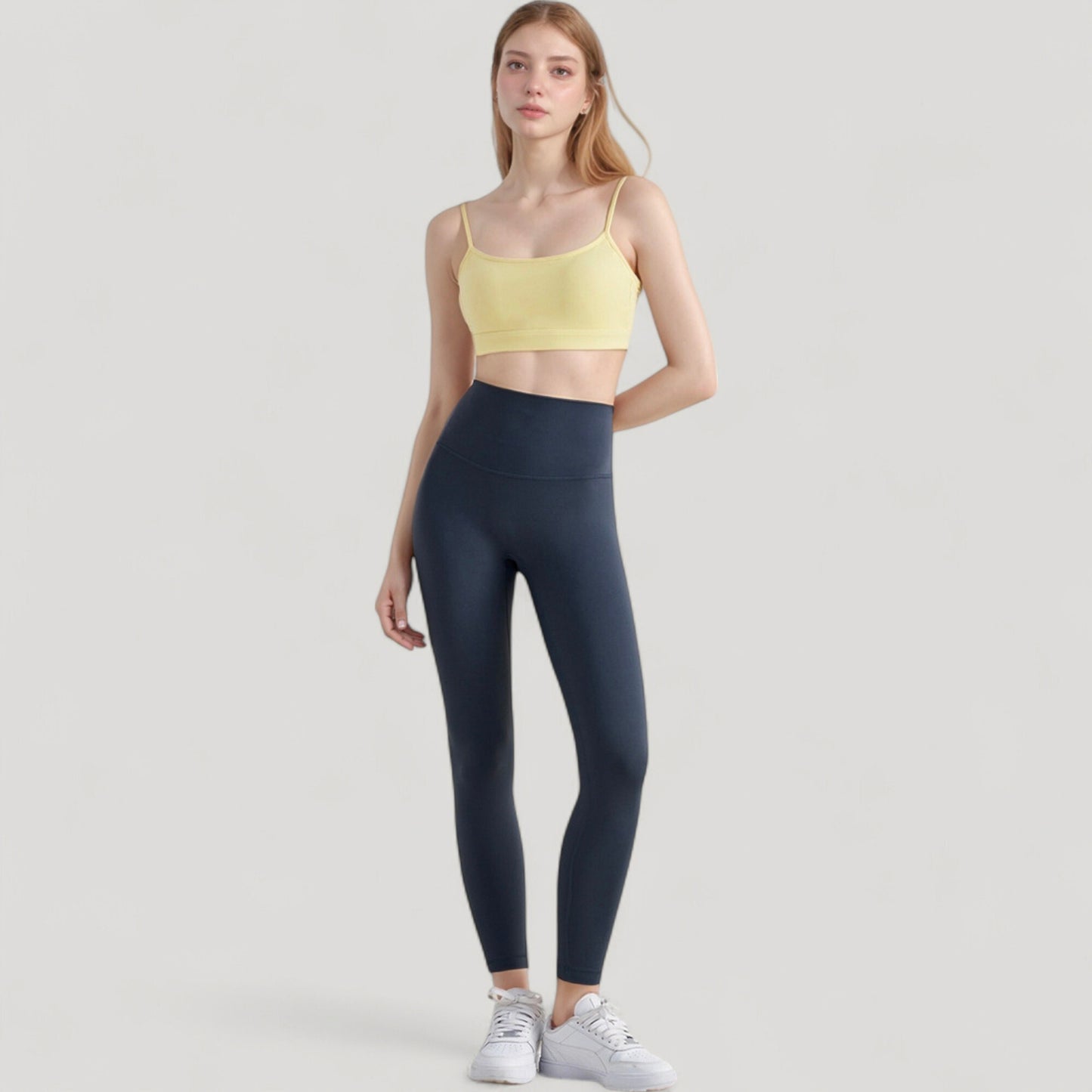 Anna-Kaci Active Women's Spaghetti Strap Scoop Neck Sports Bra Top with Lightweight Stretch Fabric