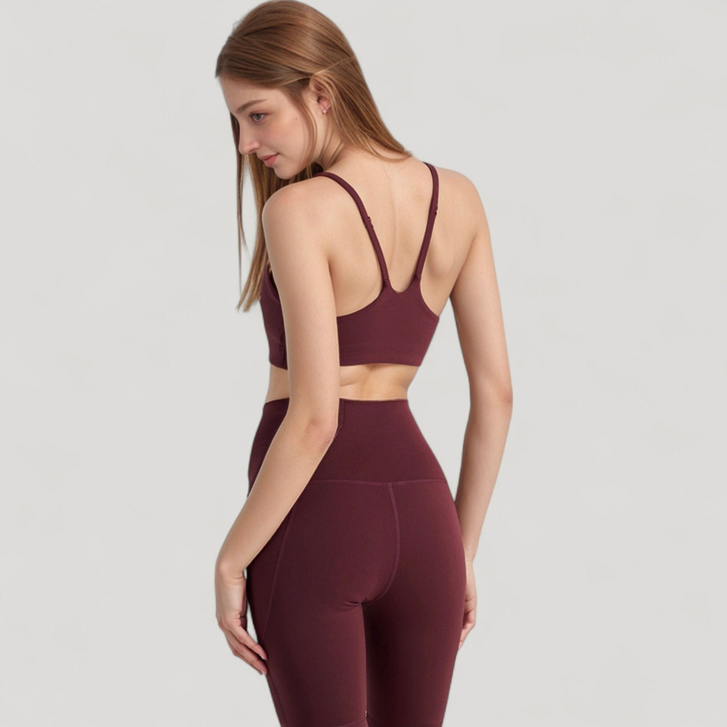 Anna-Kaci Active Women's Seamless Scoop Neck Sports Bra with Thin Adjustable Straps and Soft Stretch Fabric
