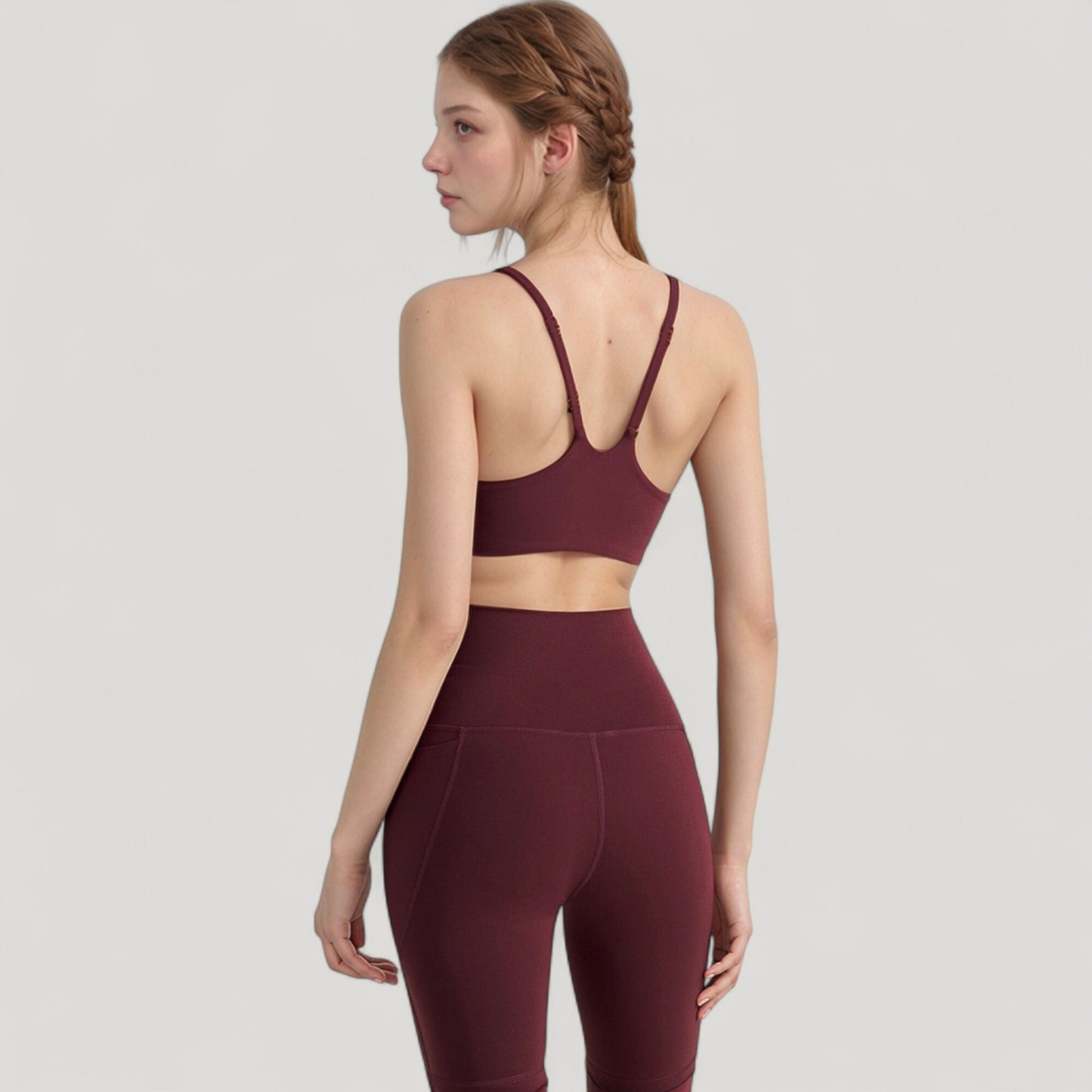Anna-Kaci Active Women's Seamless Scoop Neck Sports Bra with Thin Adjustable Straps and Soft Stretch Fabric