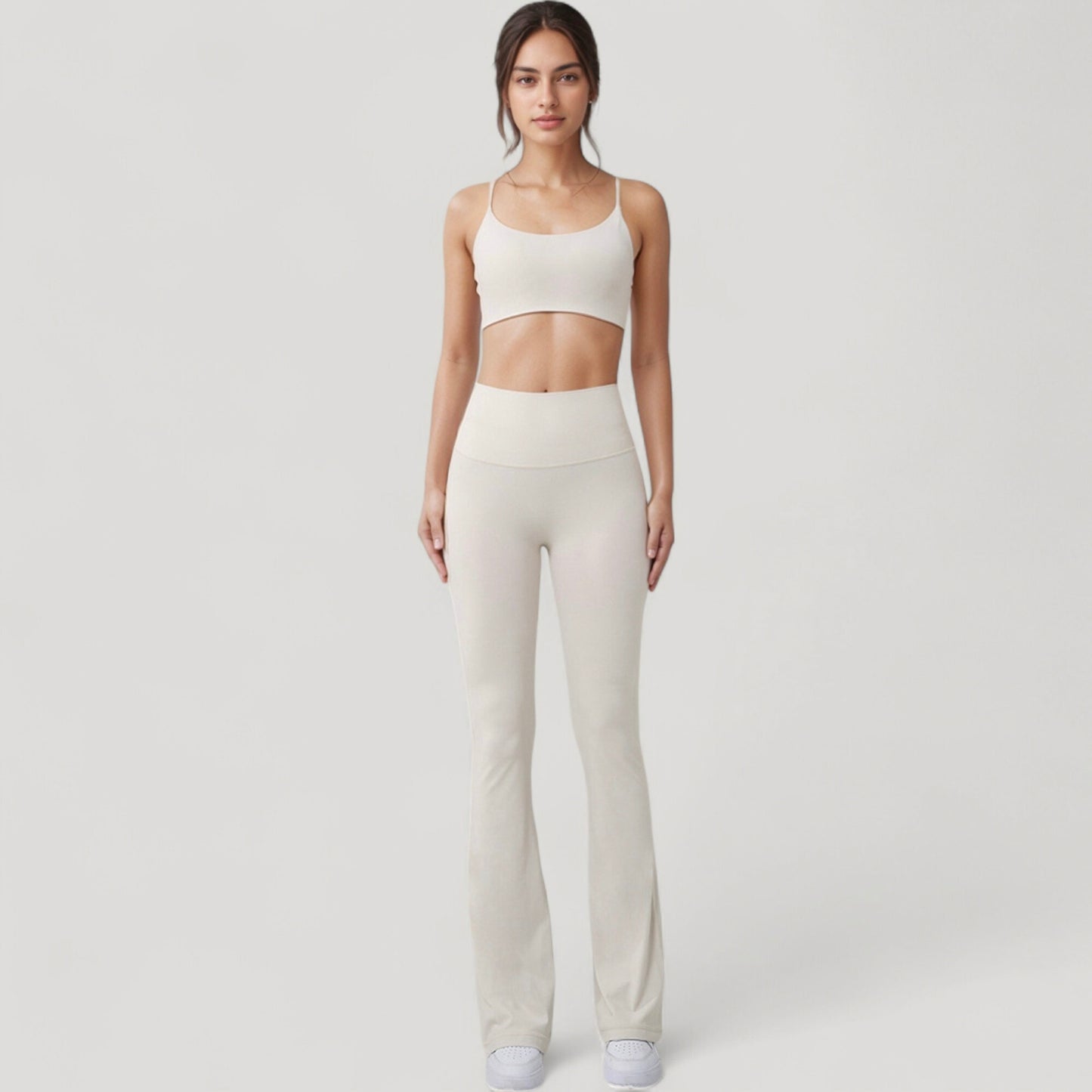 Anna-Kaci Active Women's Seamless Scoop Neck Sports Bra with Thin Adjustable Straps and Soft Stretch Fabric